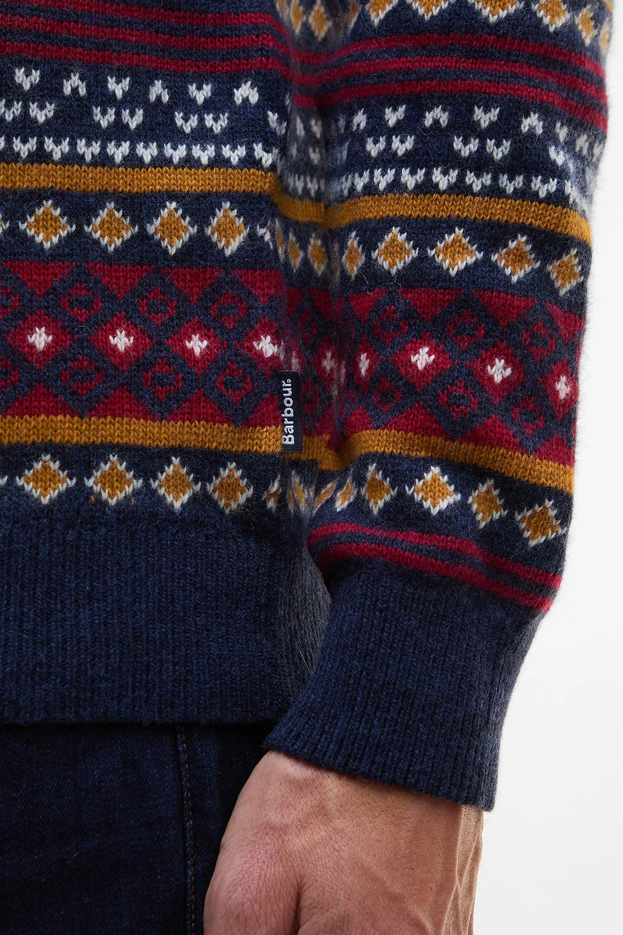 Easdale Fair Isle Wool Blend Jumper - Navy - Image 5