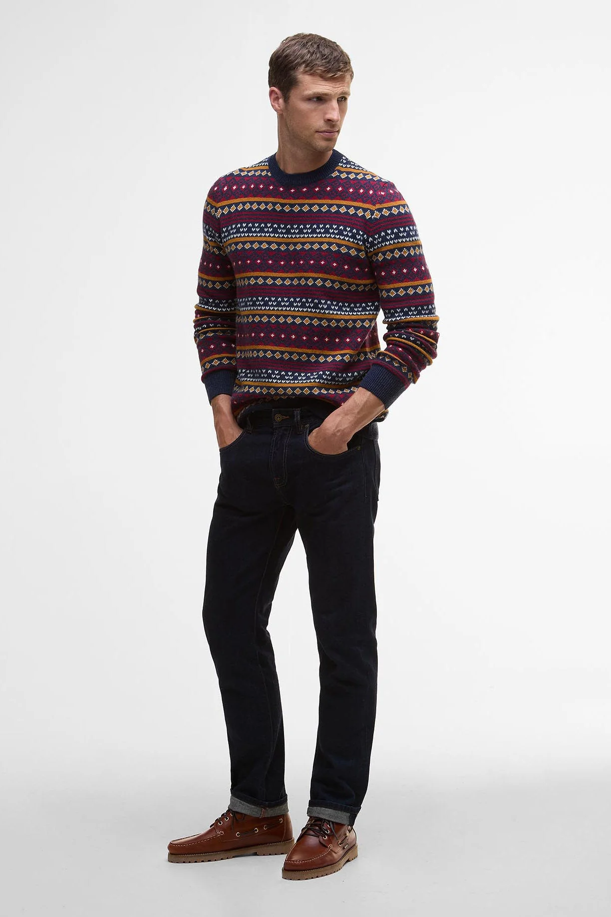 Easdale Fair Isle Wool Blend Jumper - Navy - Image 6