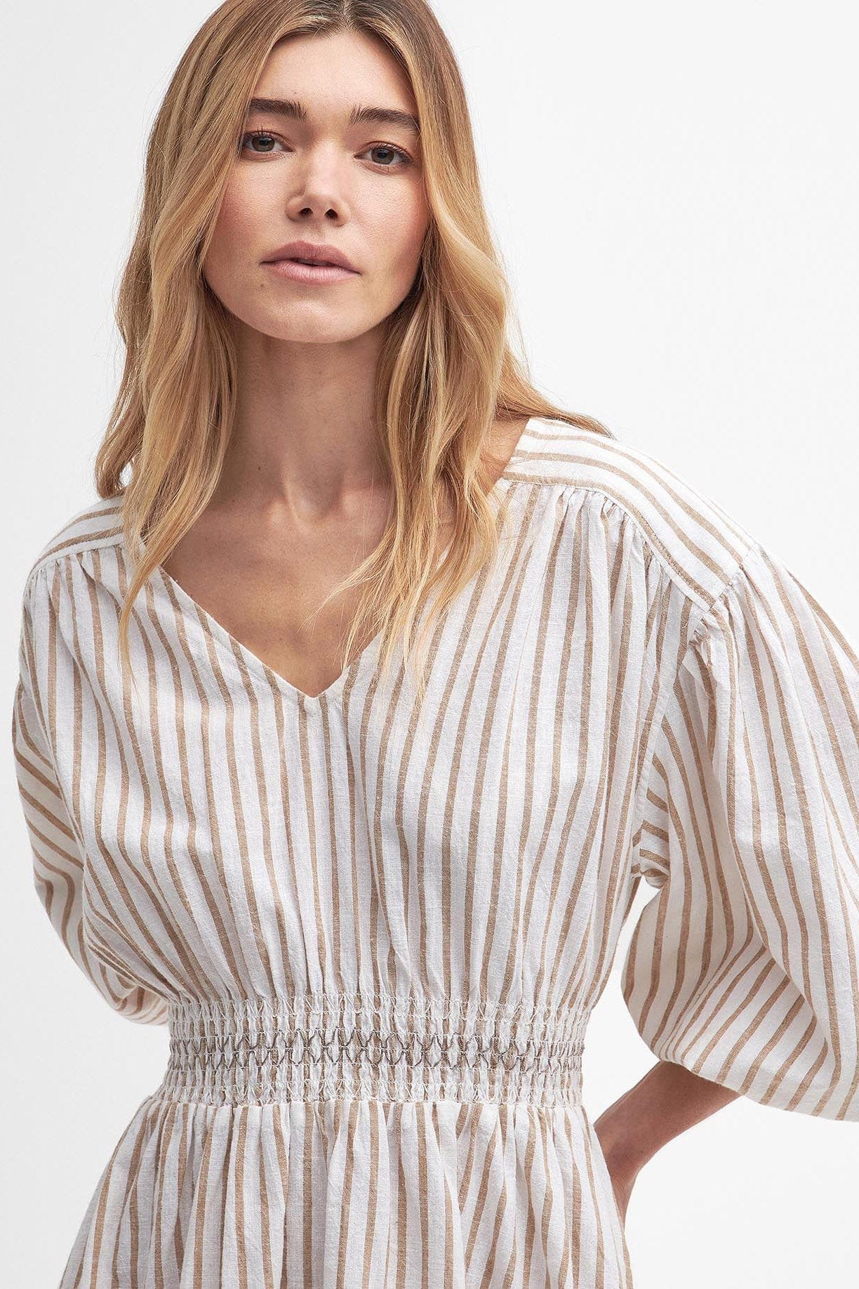 Ella Striped Mini Dress - White/Tasmin - Image 5