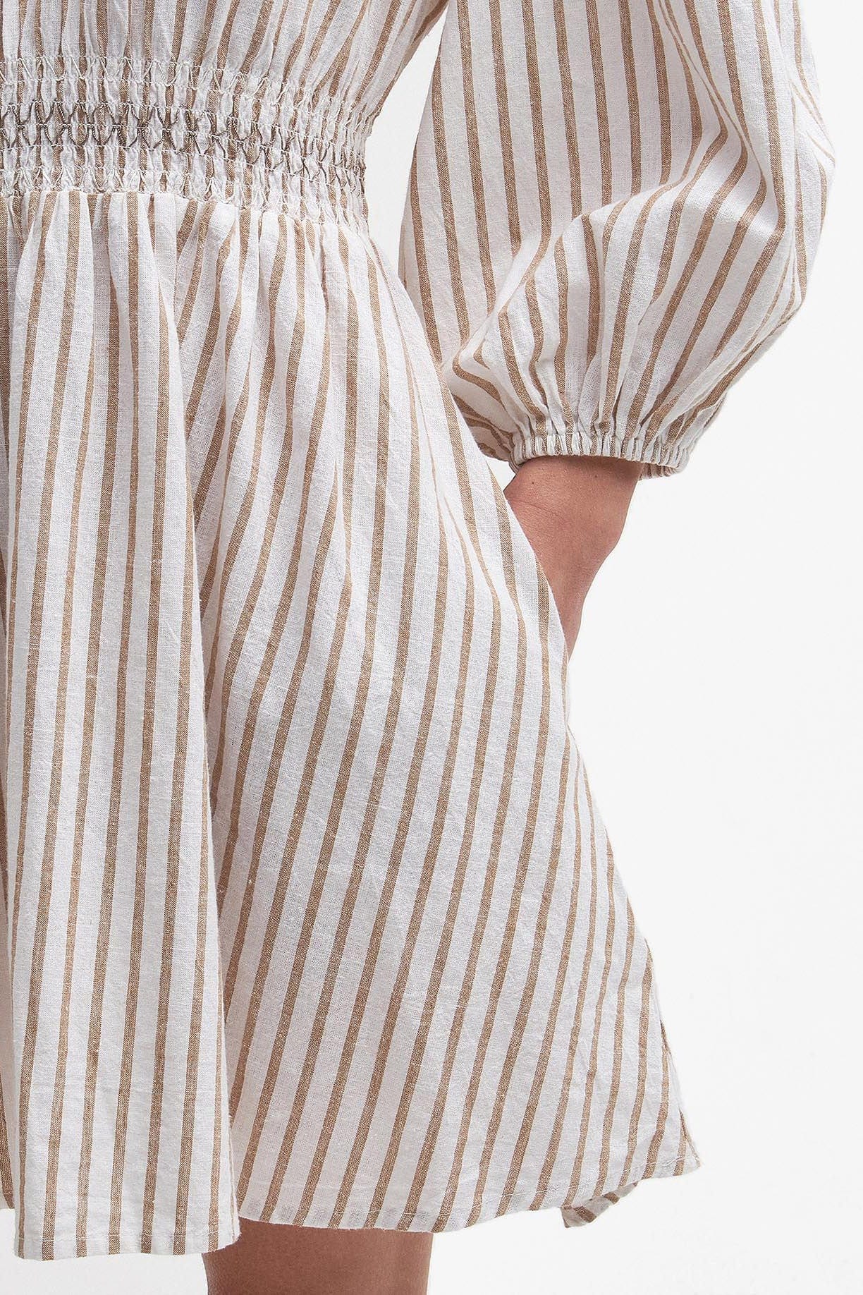 Ella Striped Mini Dress - White/Tasmin - Image 6