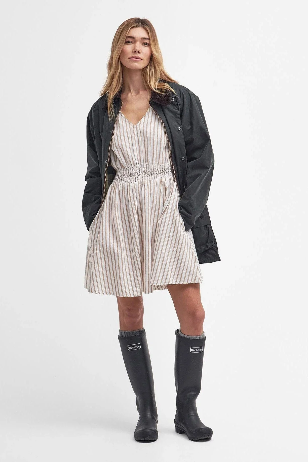 Ella Striped Mini Dress - White/Tasmin - Image 8