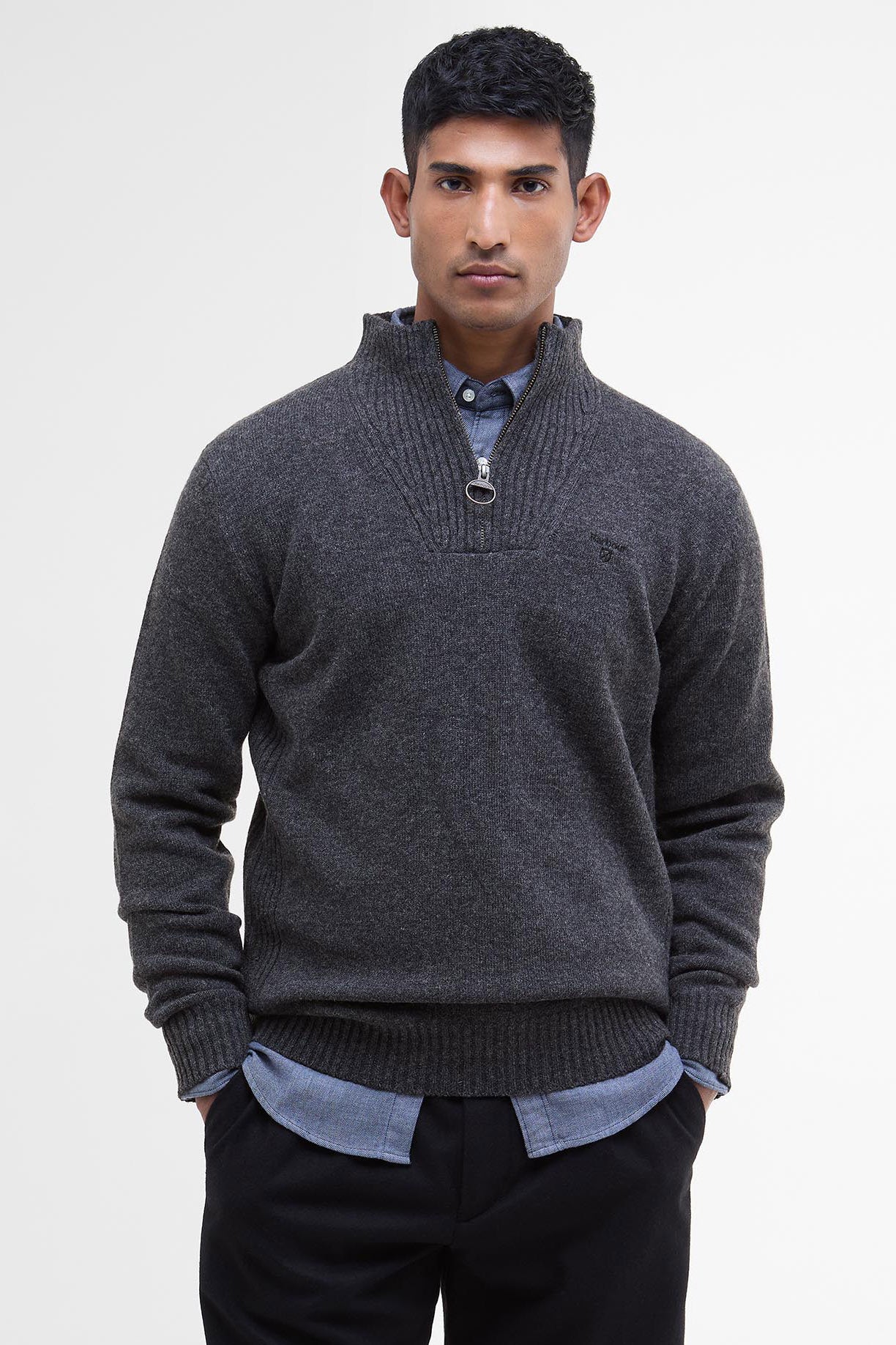Essential Half-Zip Jumper - Charcoal - Image 2