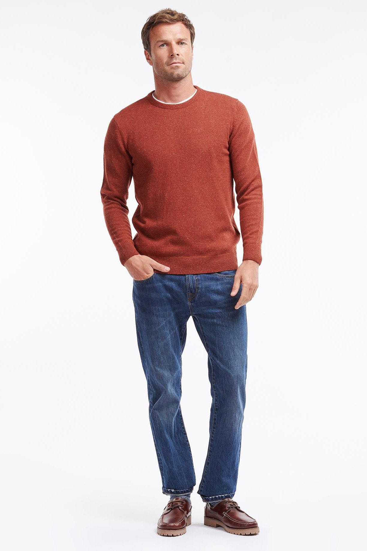 Essential Tisbury Crew Neck Jumper - Brick Red - Image 5