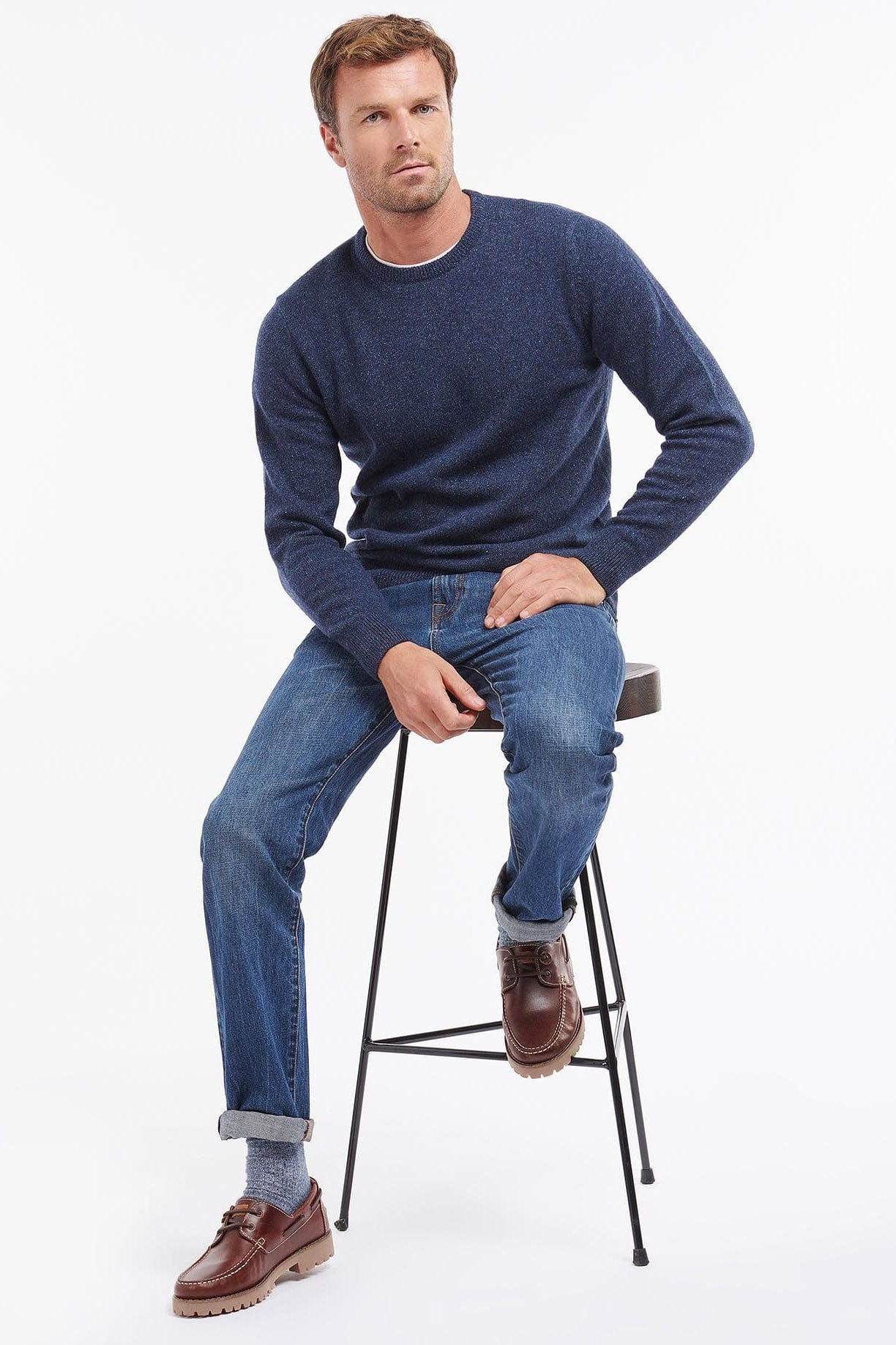 Essential Tisbury Crew Neck Jumper - Deep Blue - Image 4