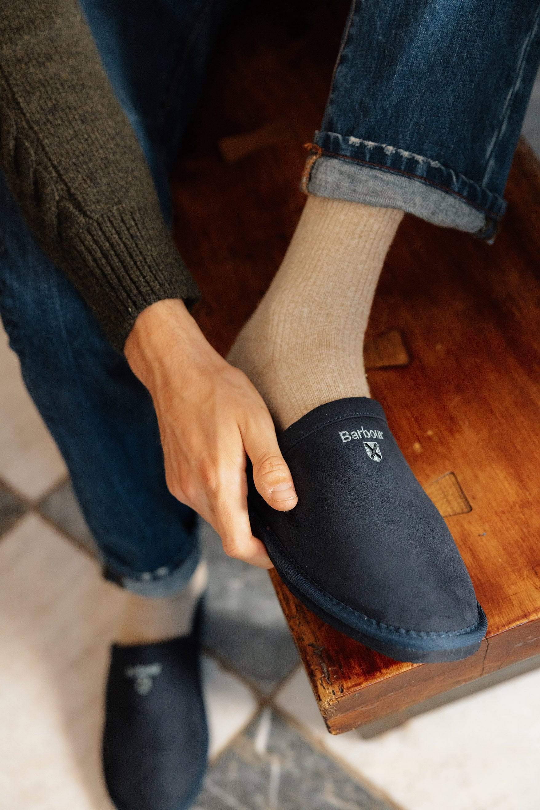 Everitt Mule Slippers - Navy - Image 3