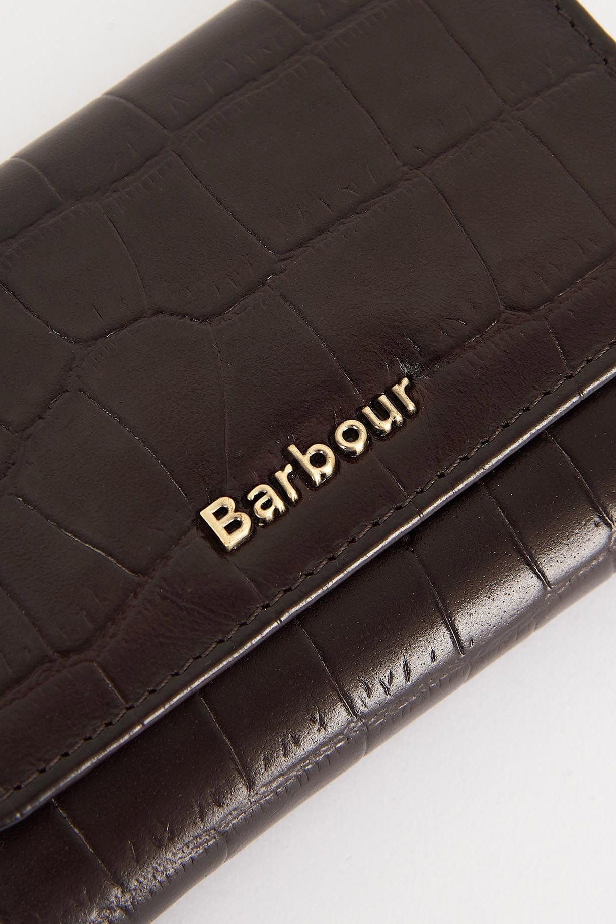 Faux Croc Leather French Purse - Black Cherry - Image 3