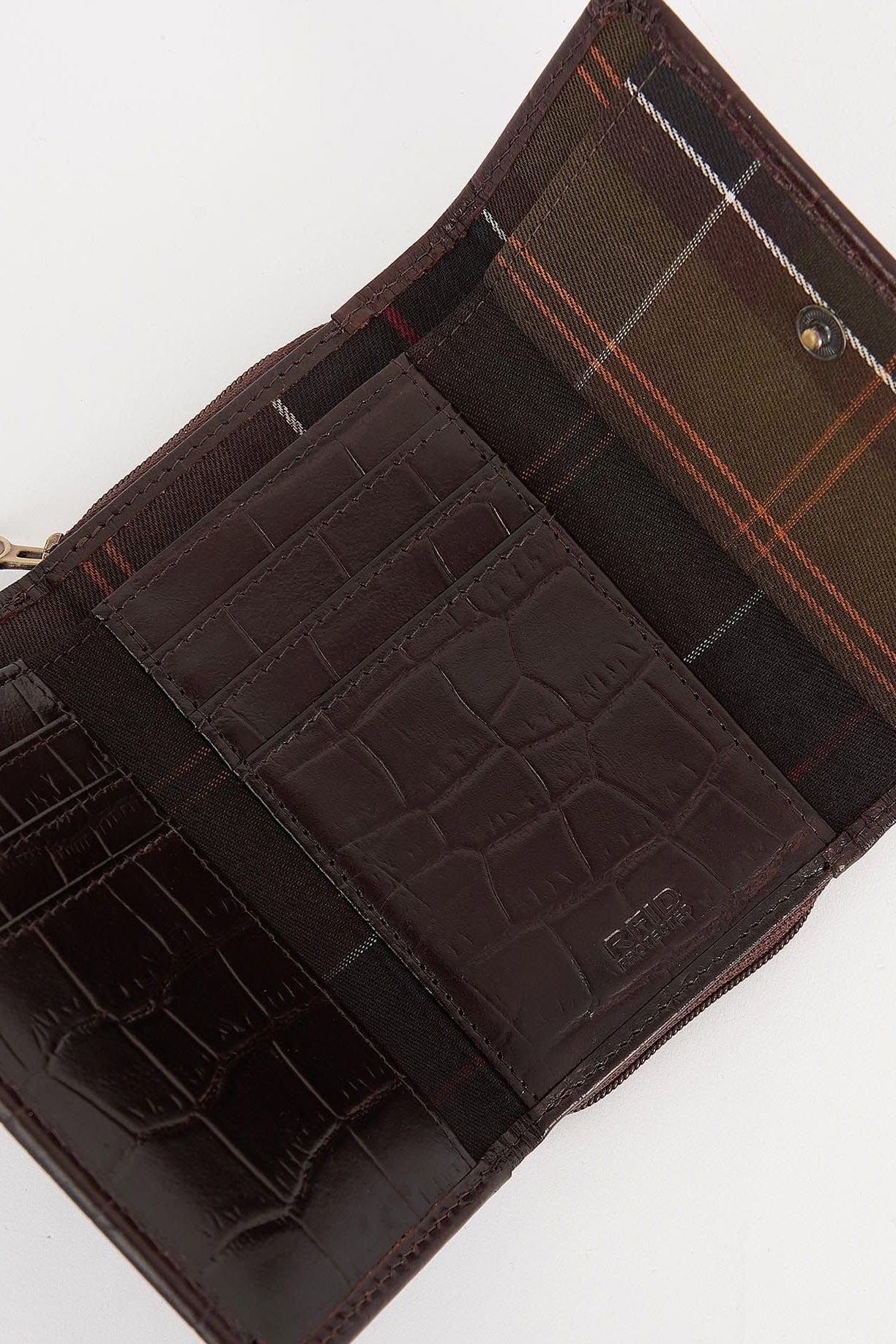 Faux Croc Leather French Purse - Black Cherry - Image 4