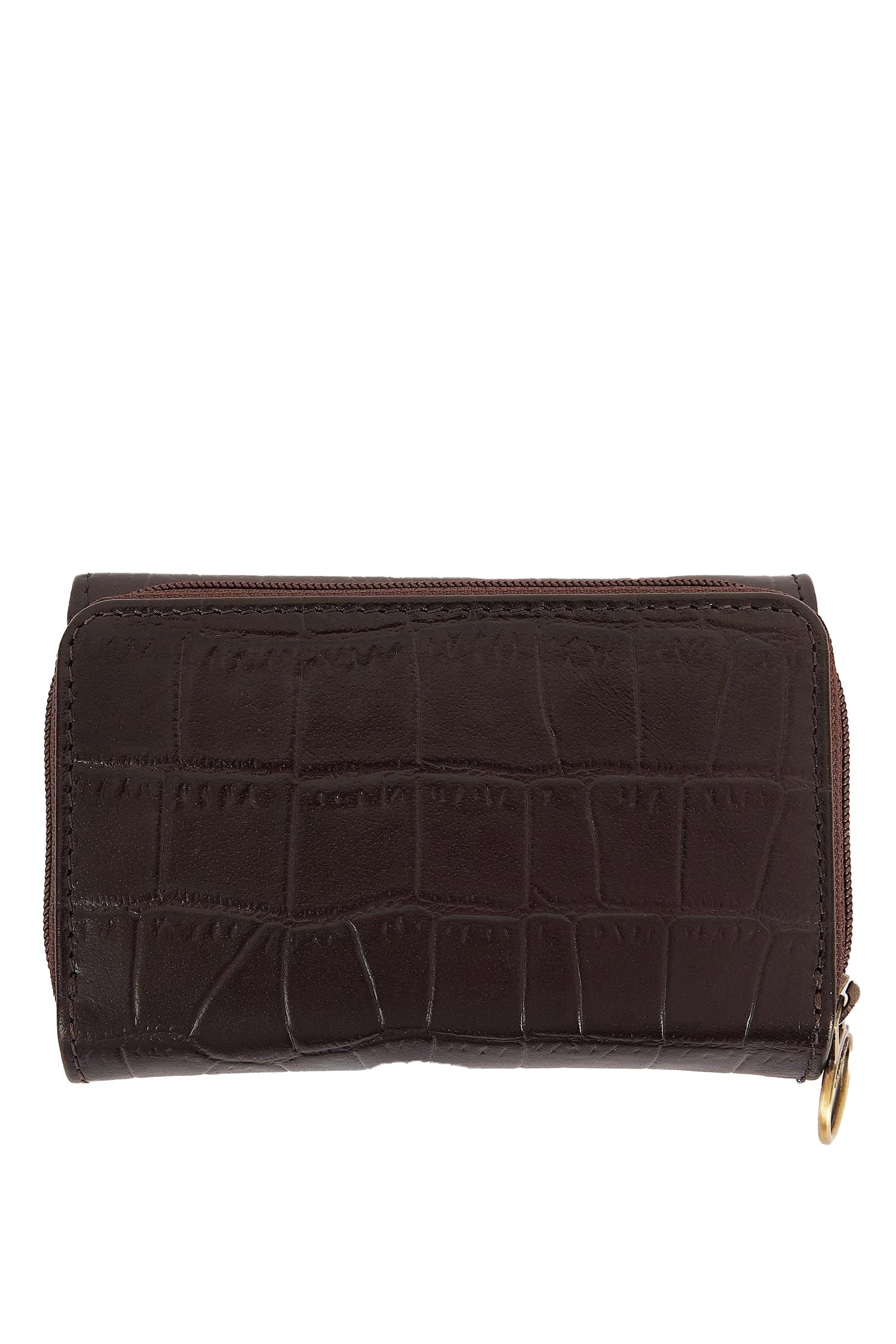 Faux Croc Leather French Purse - Black Cherry - Image 5