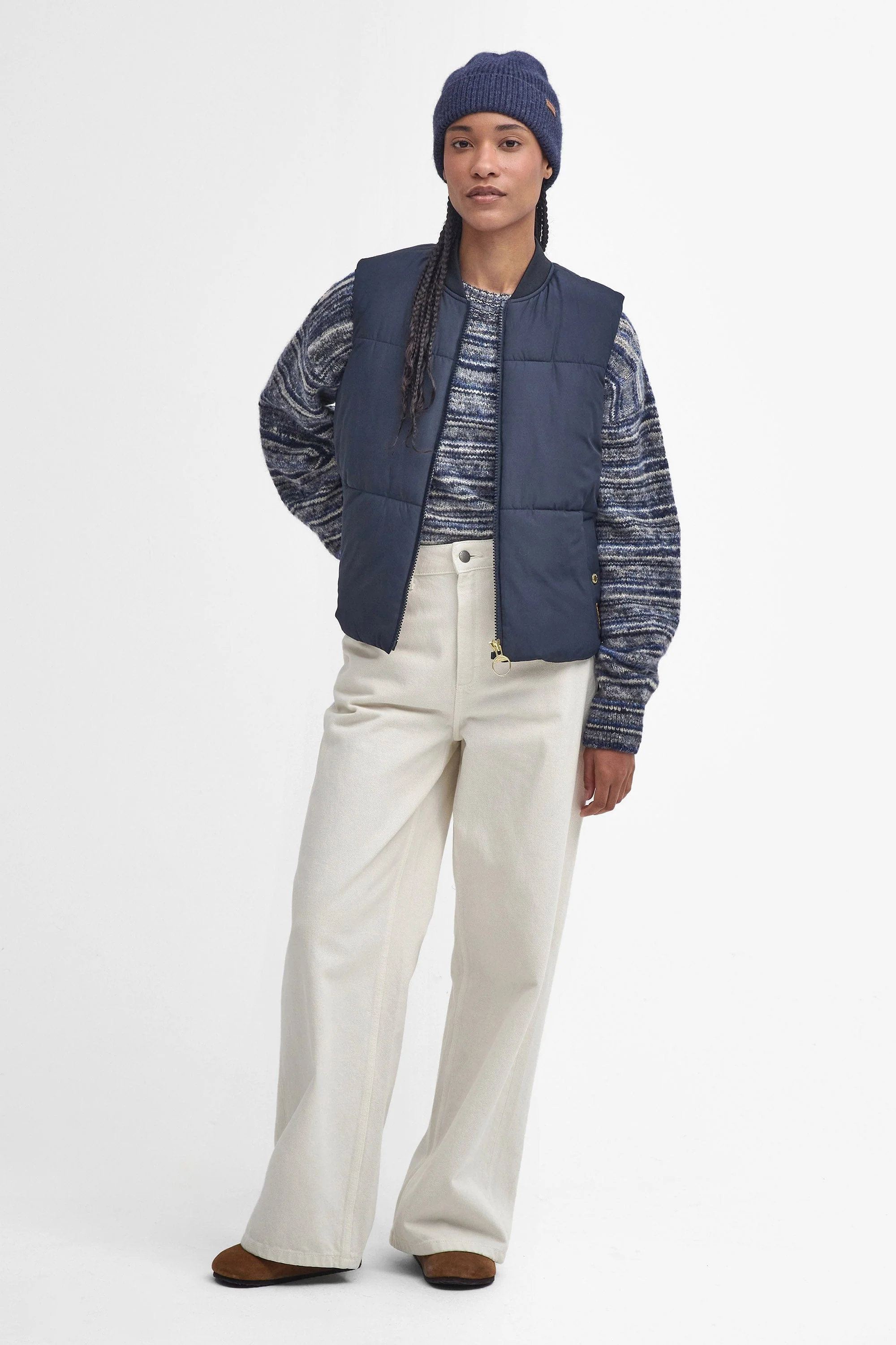 Fay Gilet - Dark Navy/Military Brown/Light Sand - Image 4