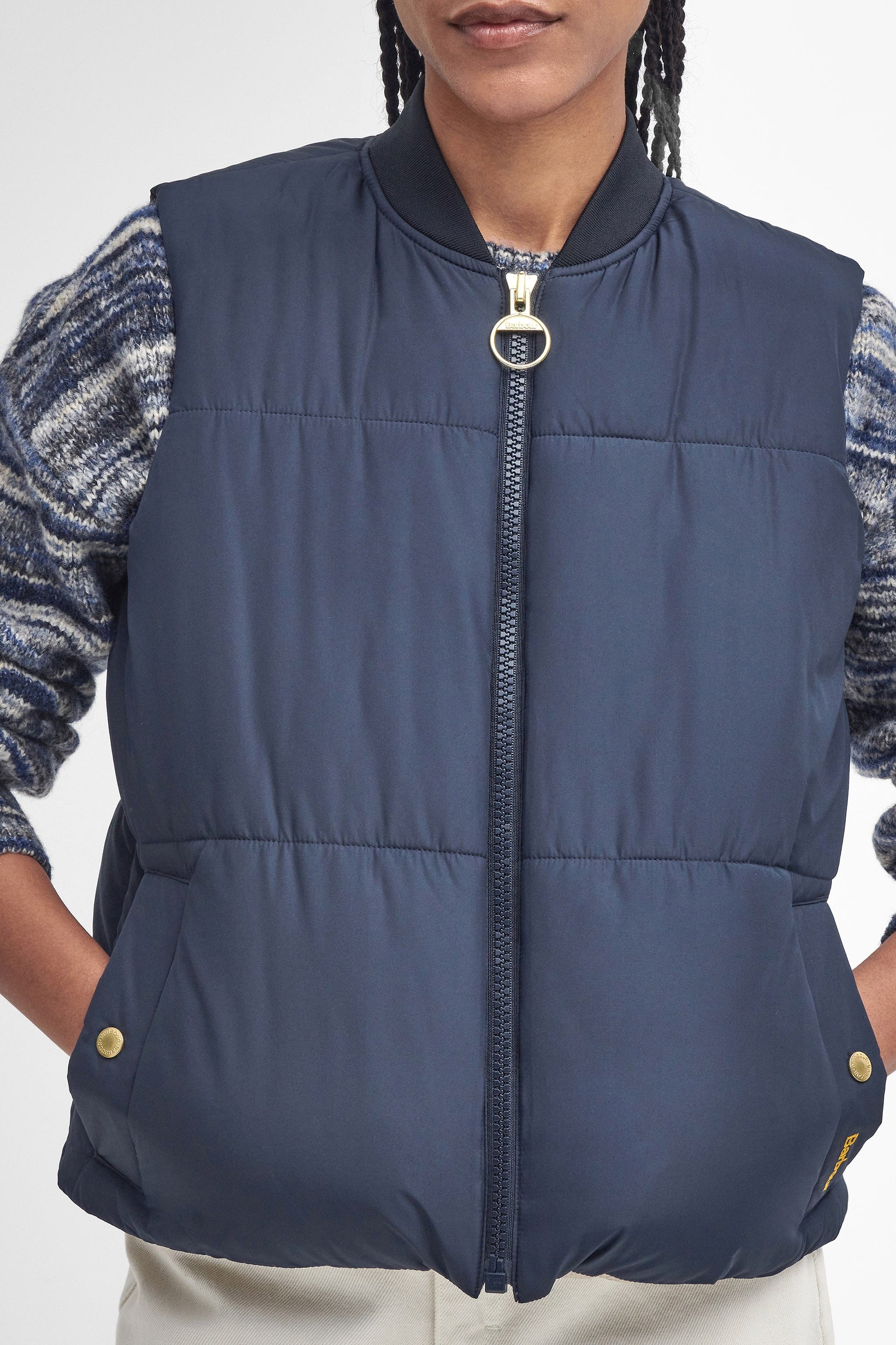 Fay Gilet - Dark Navy/Military Brown/Light Sand - Image 5