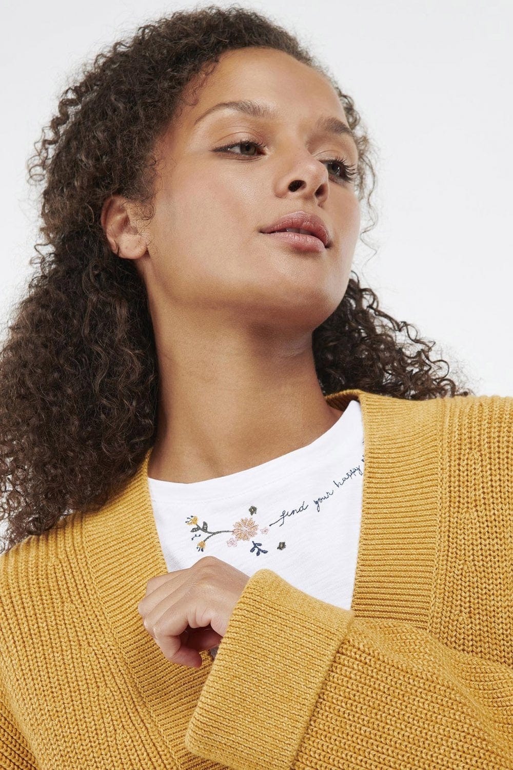 Ferryside Knitted Cardigan - Mustard - Image 4