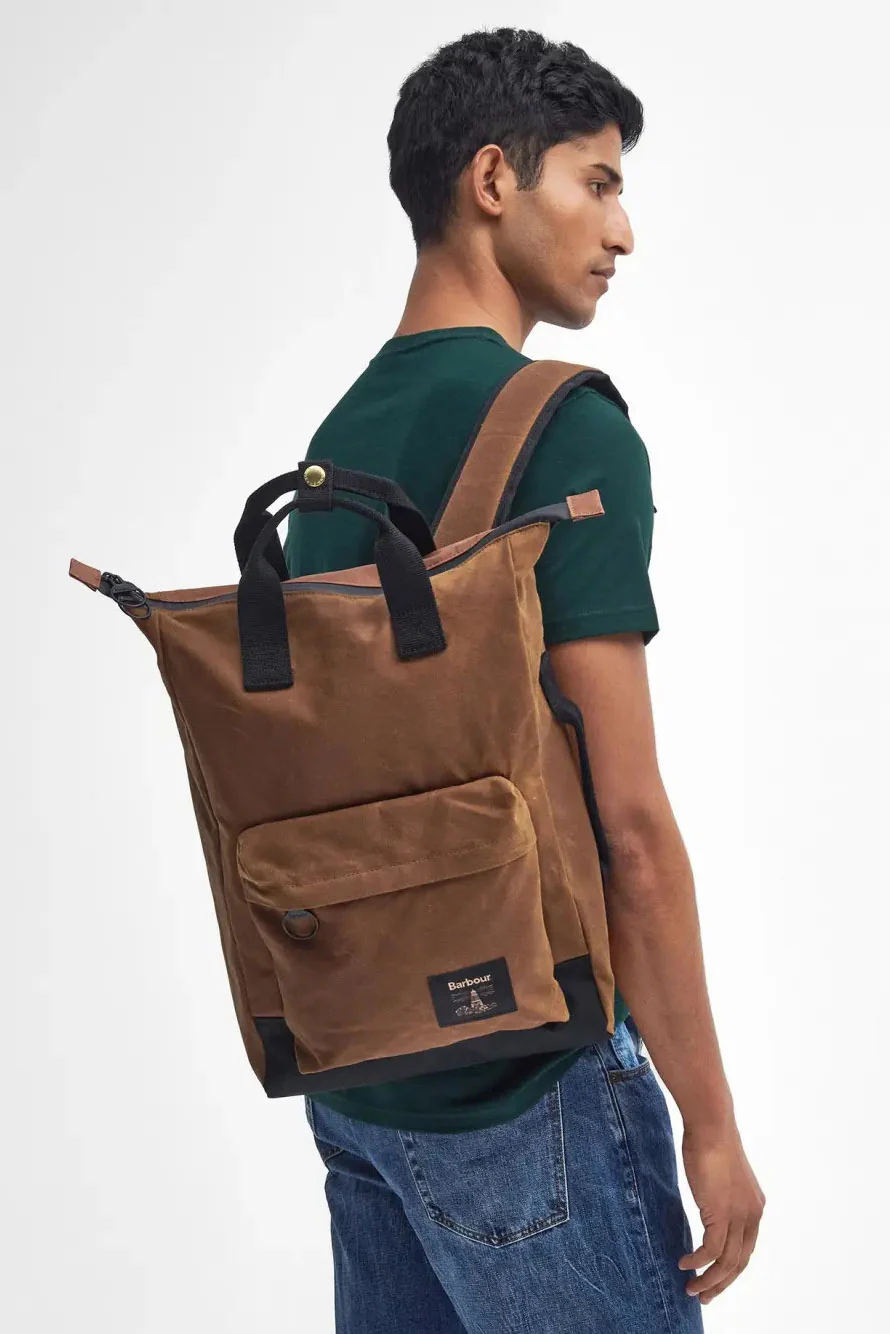 Field Waxed Backpack - Tan/Black - Image 8