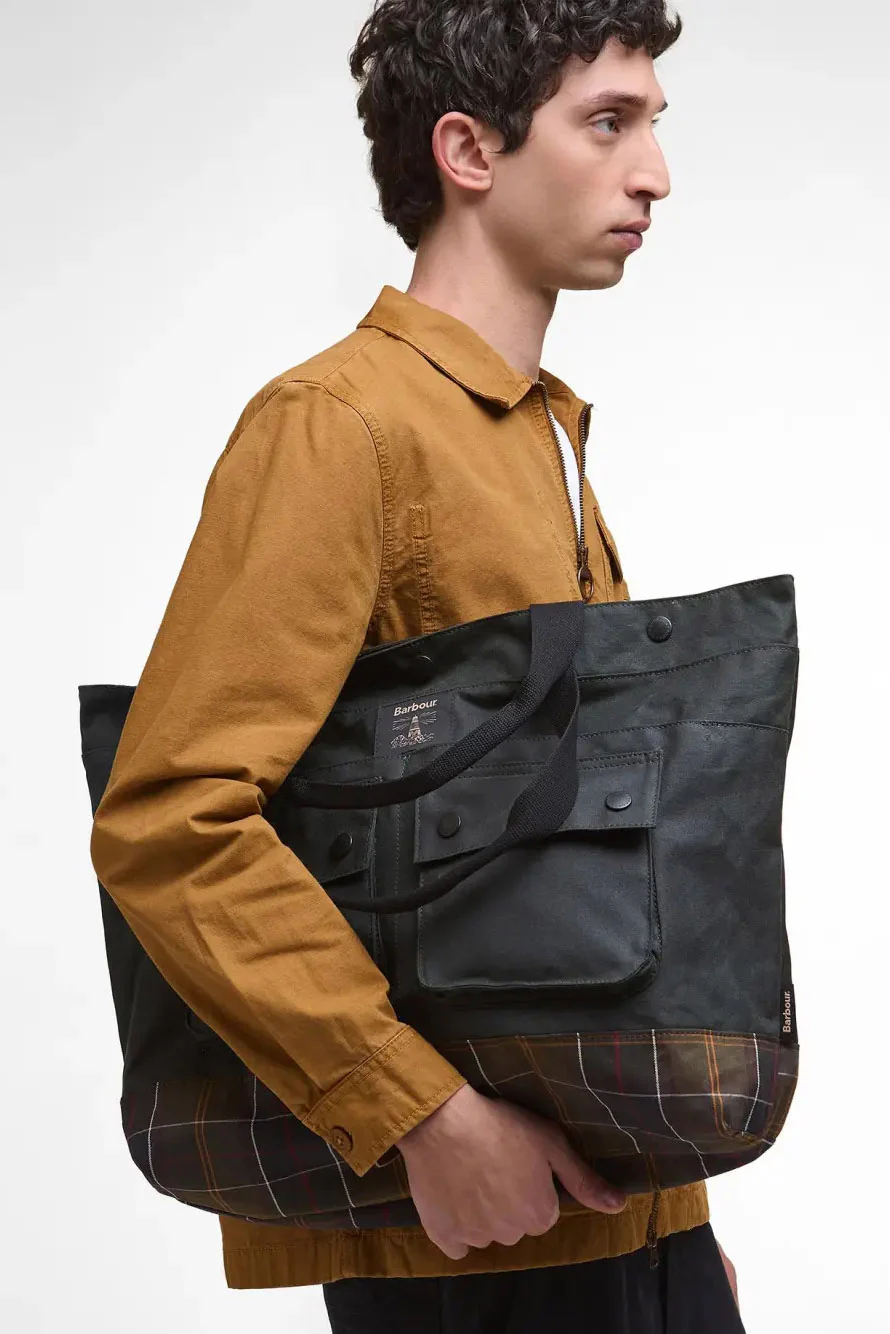 Field Waxed Tote Bag - Sage/Classic - Image 10