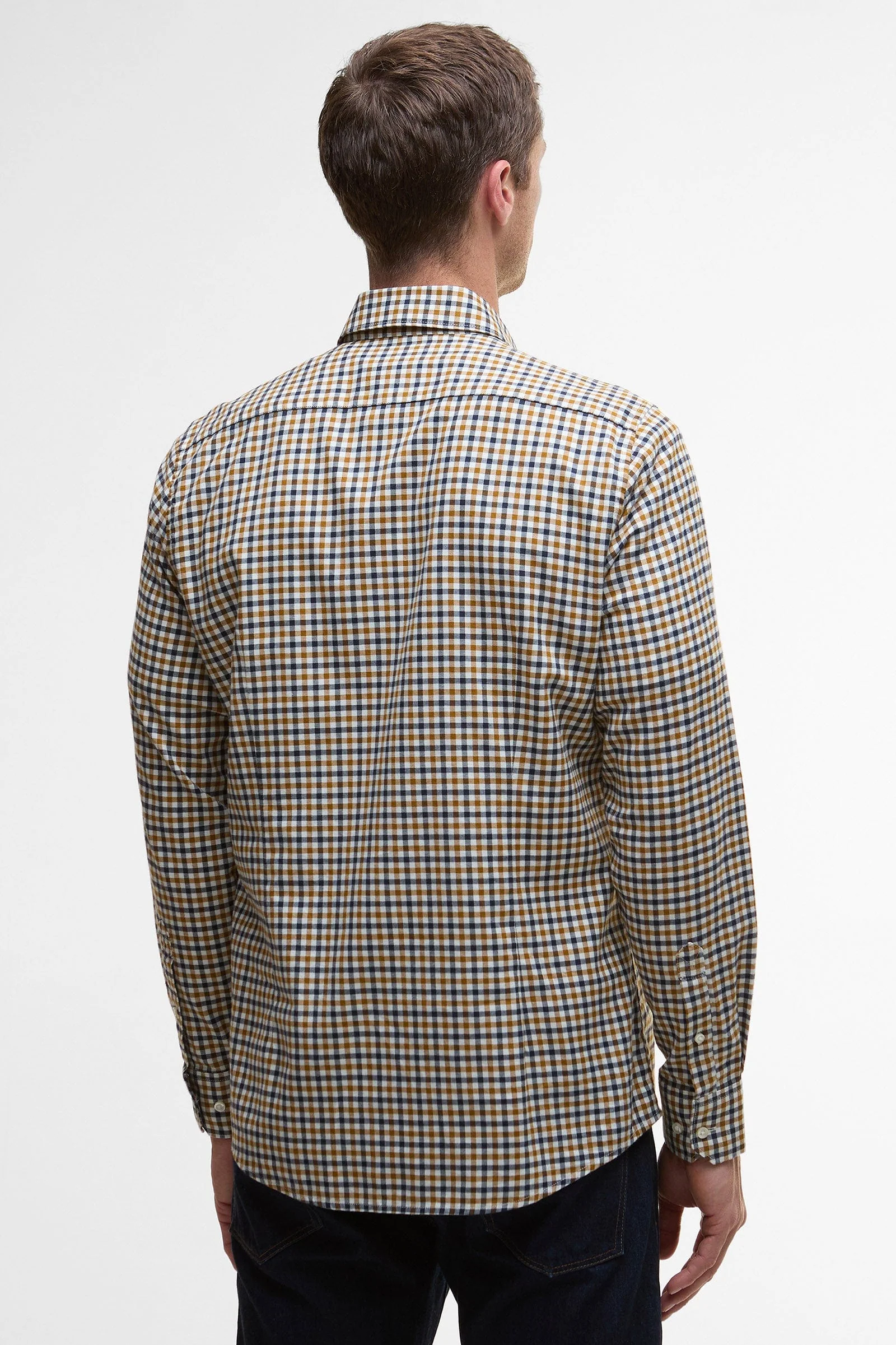 Finkle Tailored Gingham Shirt - Copper - Image 3