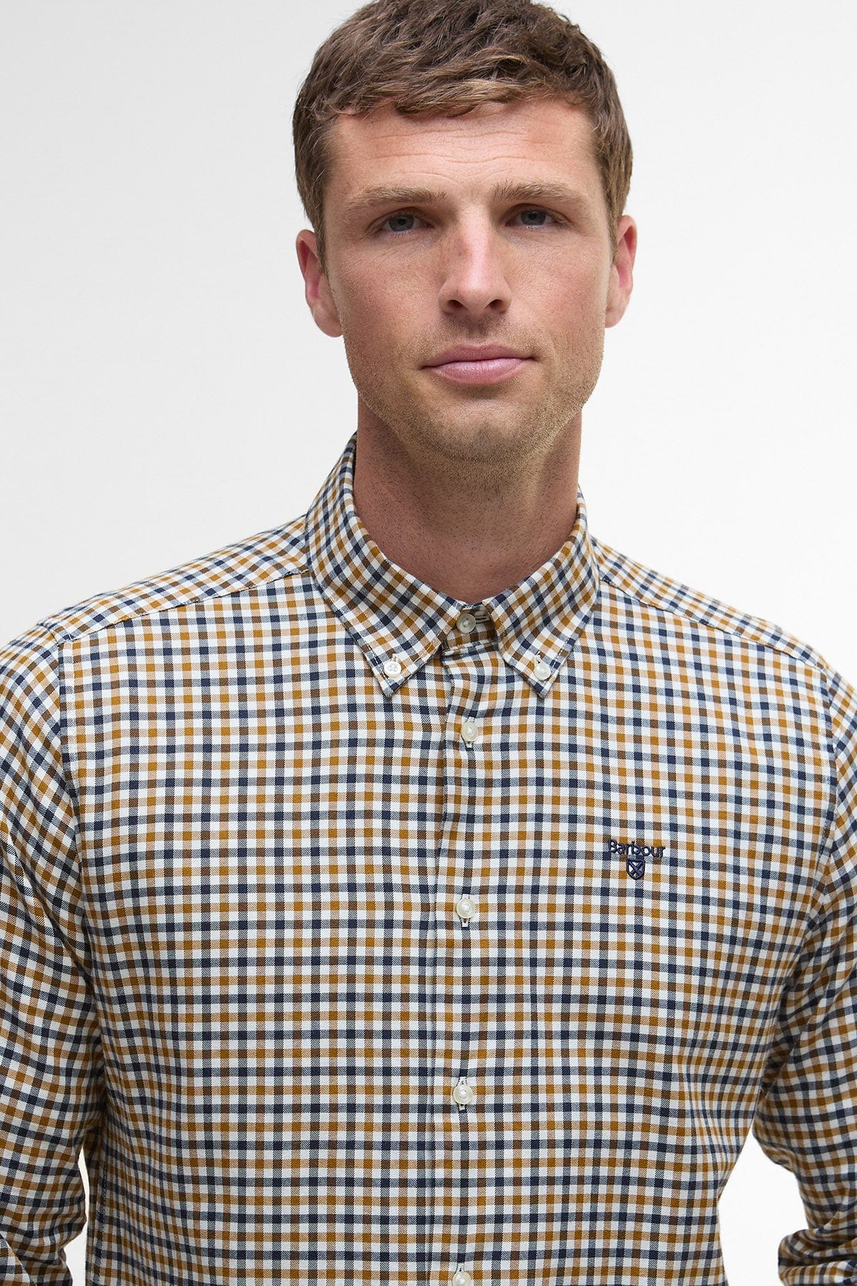 Finkle Tailored Gingham Shirt - Copper - Image 4