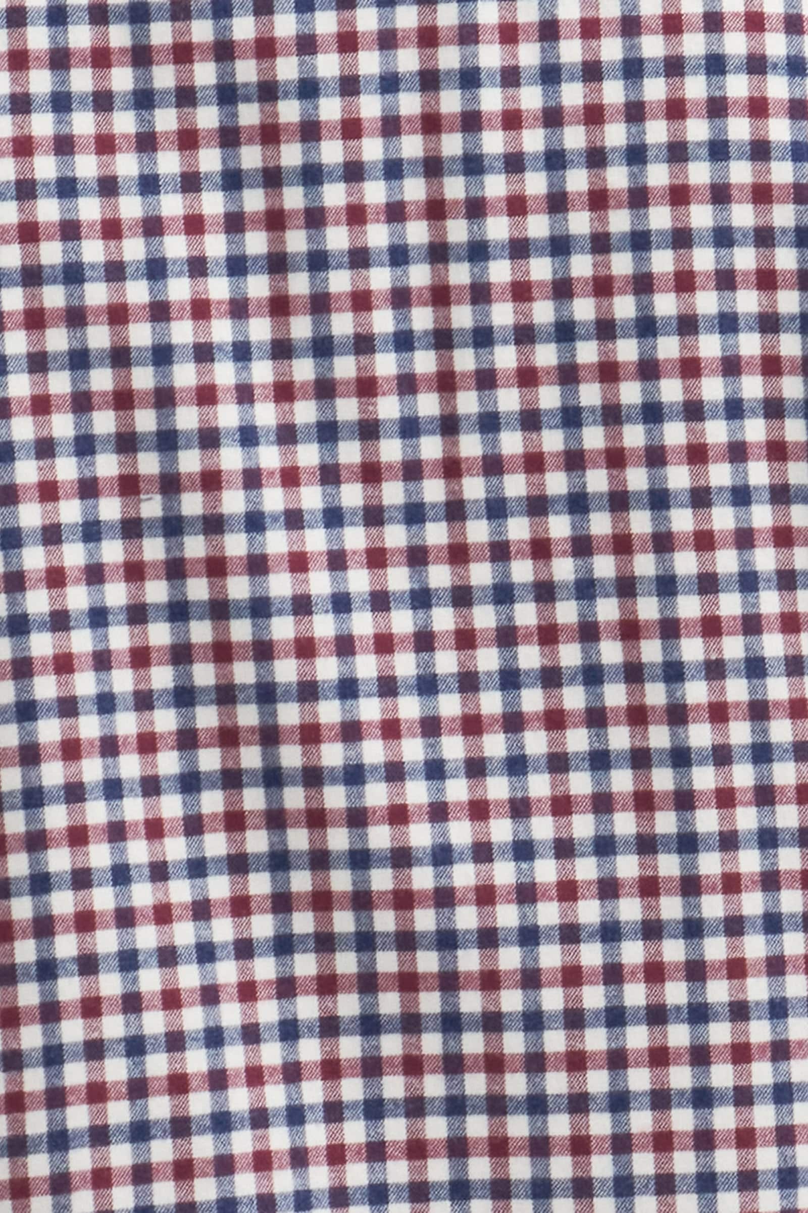 Finkle Tailored Gingham Shirt - Merlot - Image 6