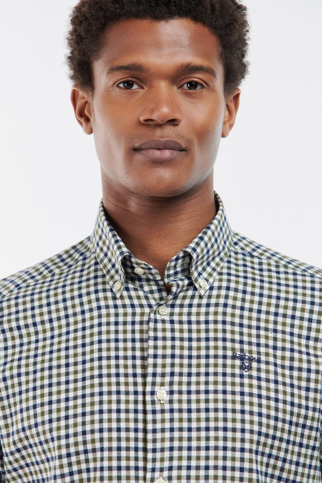 Finkle Tailored Gingham Shirt - Olive - Image 6