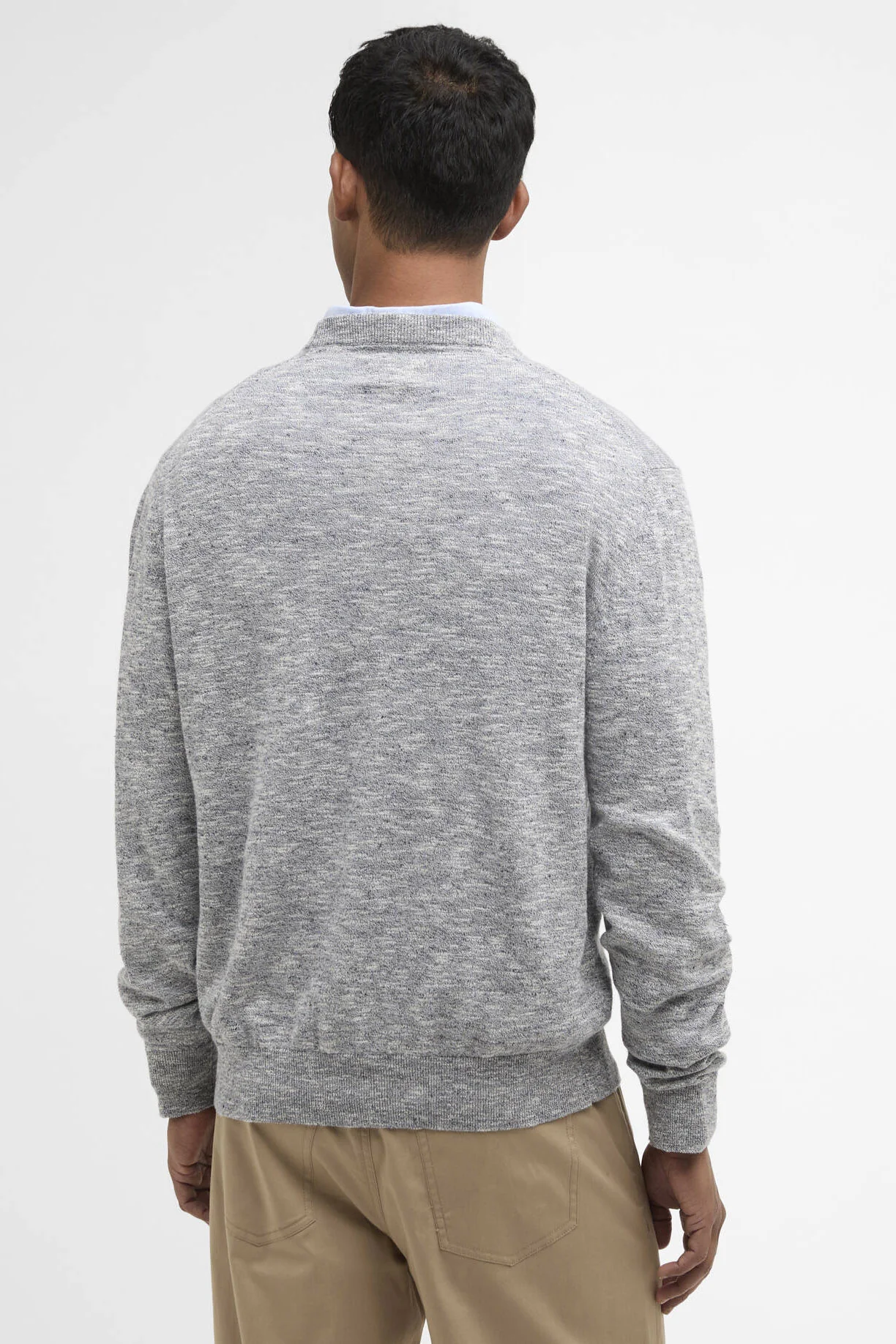 Flaxby Linen Blend Crew Neck Jumper - Navy - Image 3