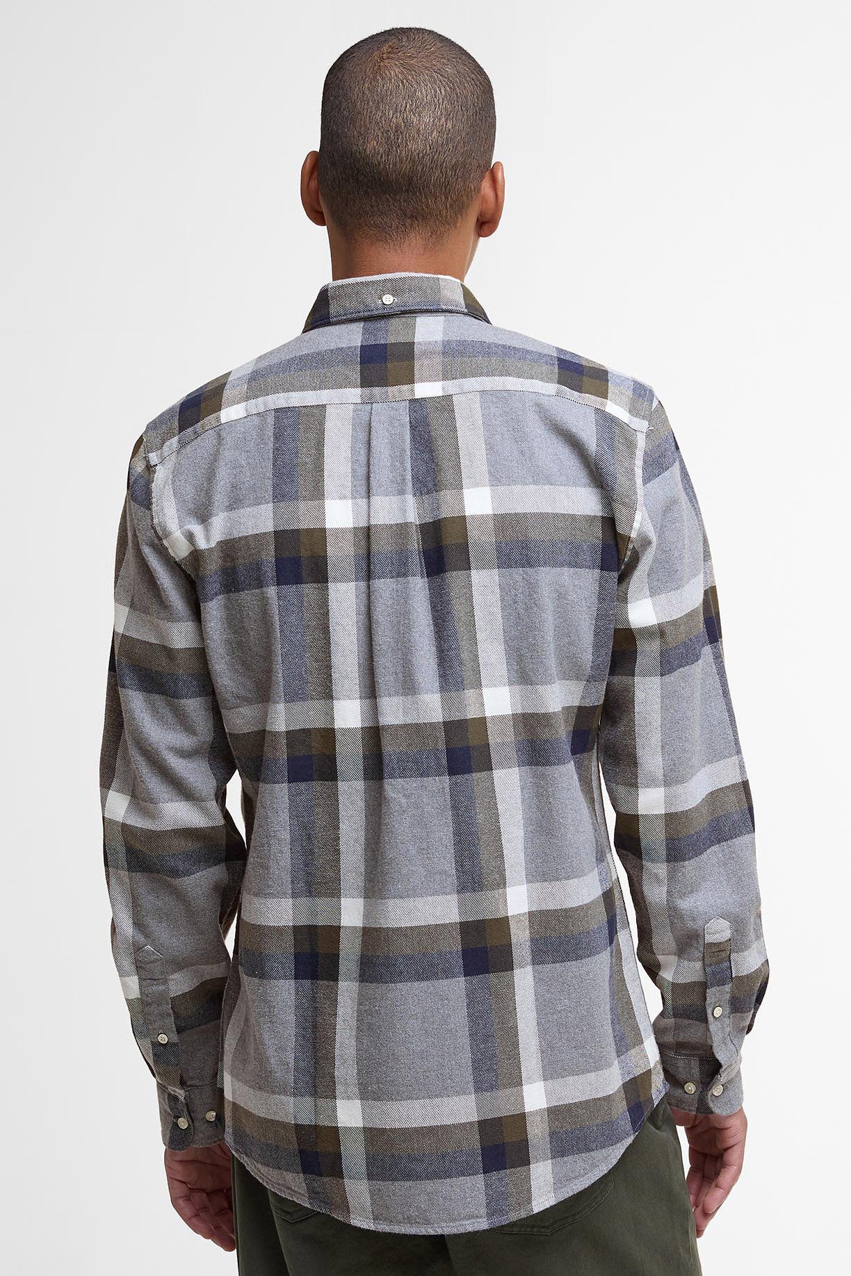 Folley Tailored Brushed Cotton Shirt - Light Grey Marl - Image 3