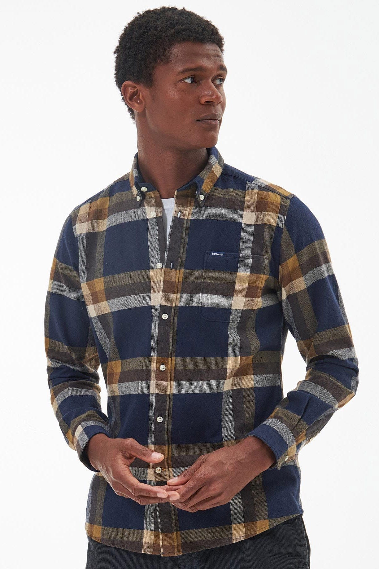 Folley Tailored Checked Shirt - Navy - Image 2