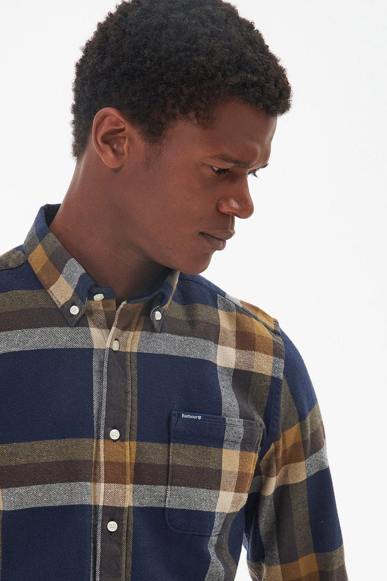 Folley Tailored Checked Shirt - Navy - Image 4