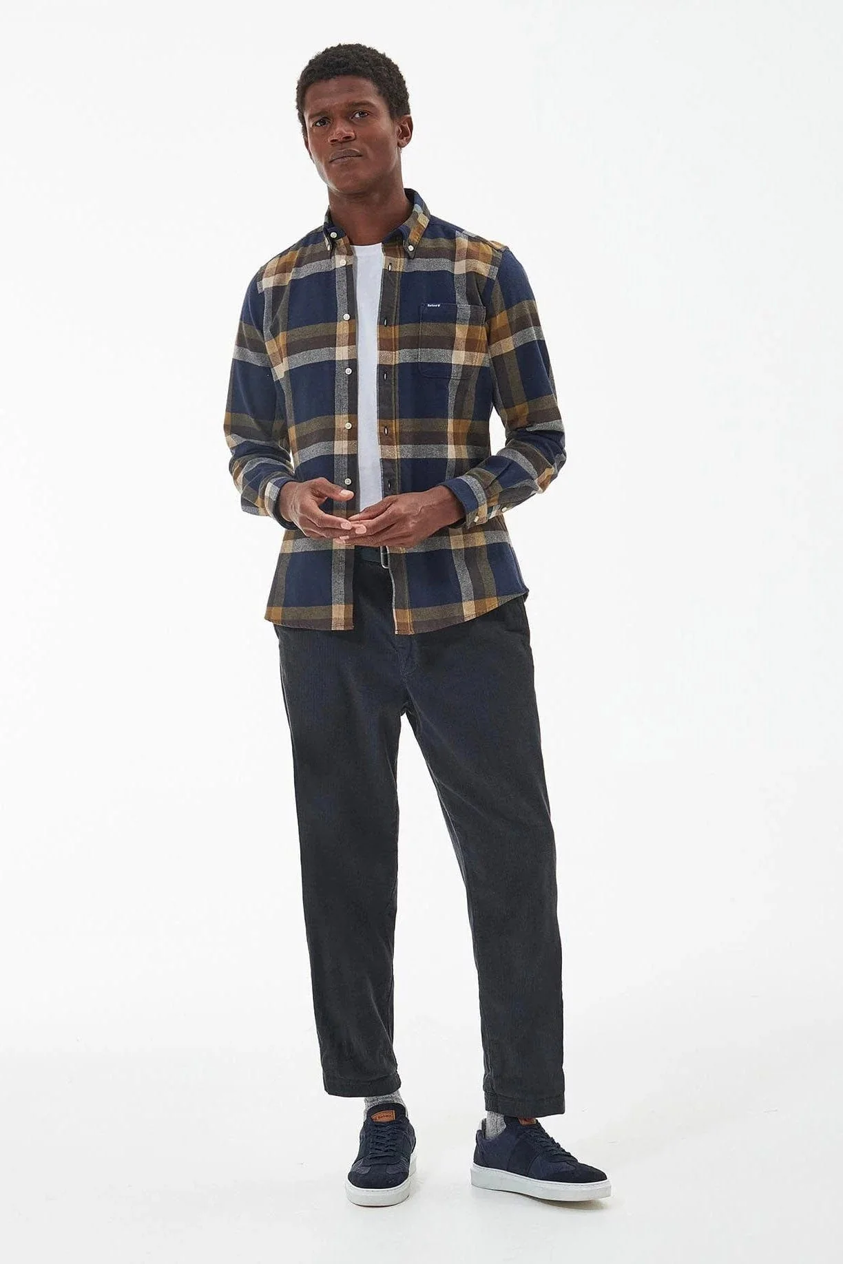 Folley Tailored Checked Shirt - Navy - Image 7