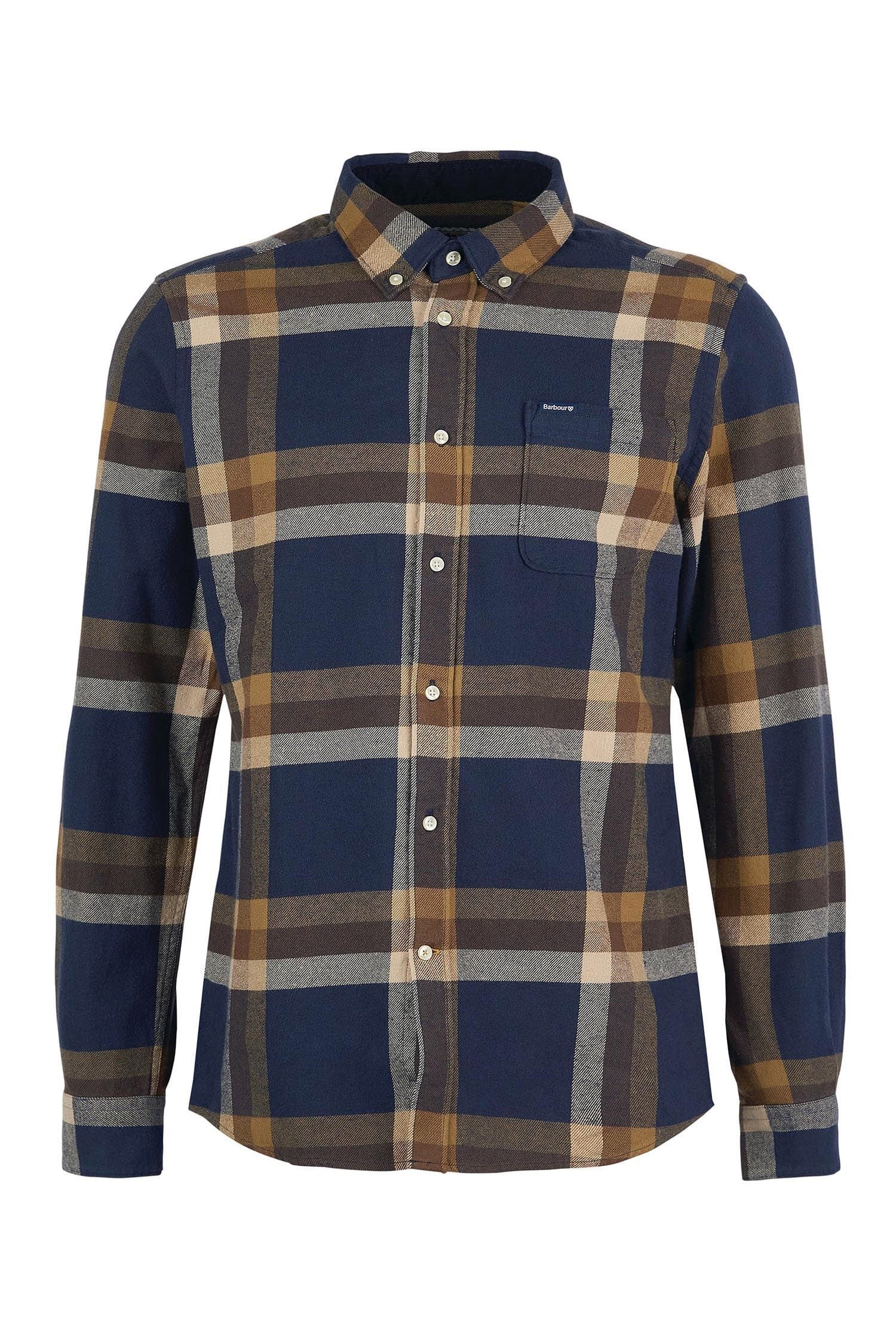 Folley Tailored Checked Shirt - Navy - Image 8