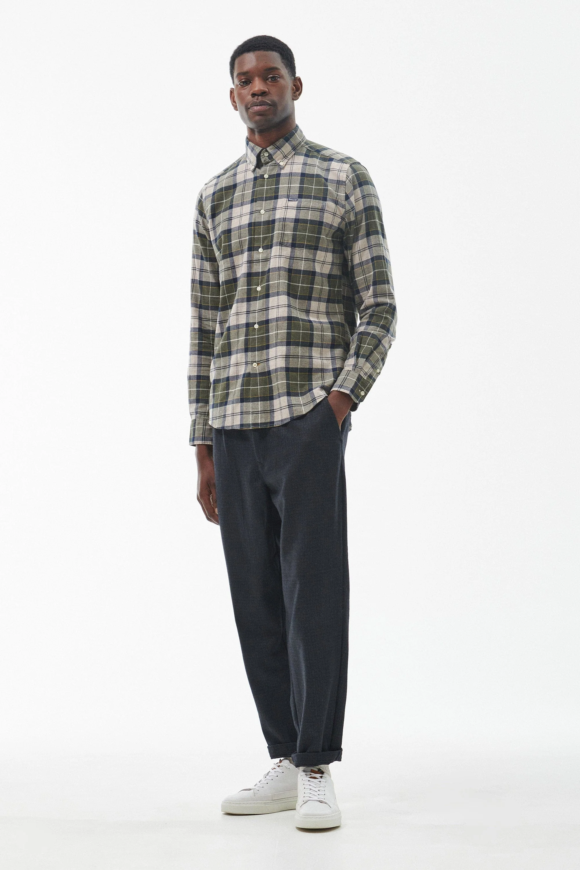 Fortrose Tailored Tartan Shirt - Forest Mist - Image 5