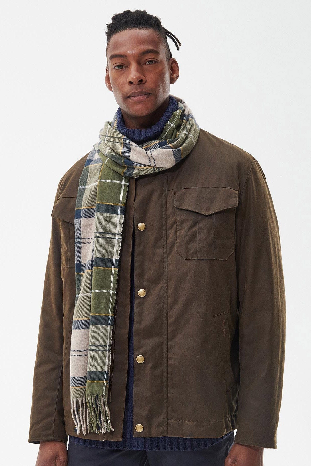 Galingale Tartan Scarf - Forest Mist Tartan - Image 3
