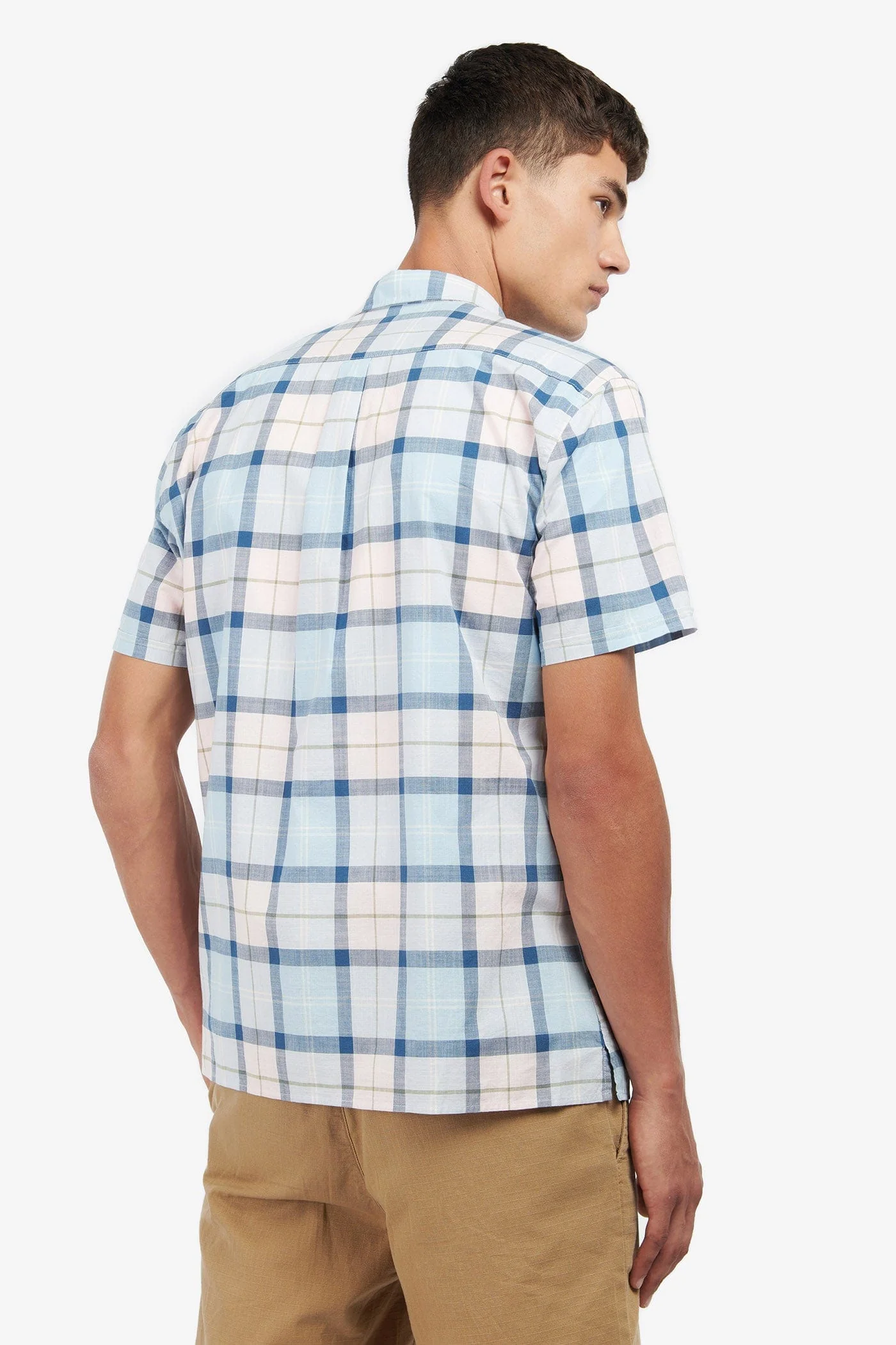Gordon Short Sleeve Shirt - Pink Salt Tartan - Image 3