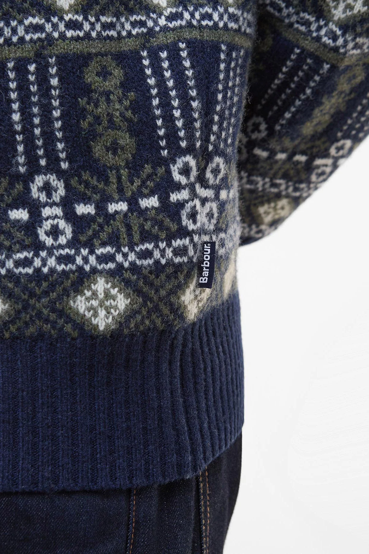 Grangetown Fair Isle Crew Neck Jumper - Inky Blue - Image 6