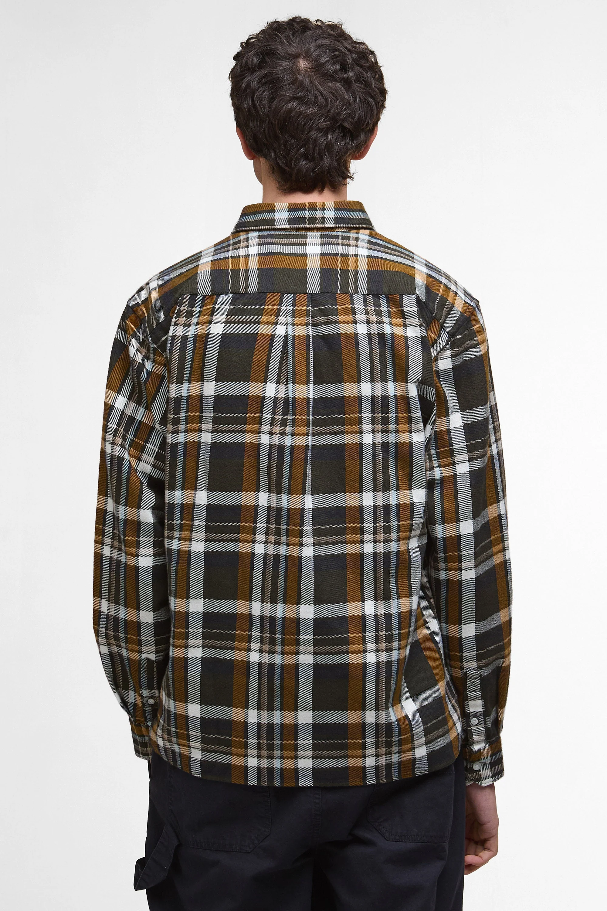 Hanley Check Relaxed Fit Shirt - Olive - Image 3