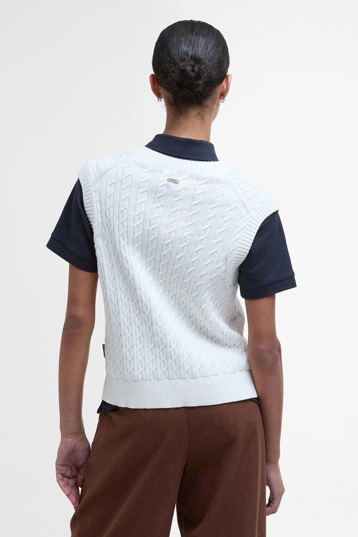 Hartland Knitted Sleeveless Jumper - Cloud - Image 3