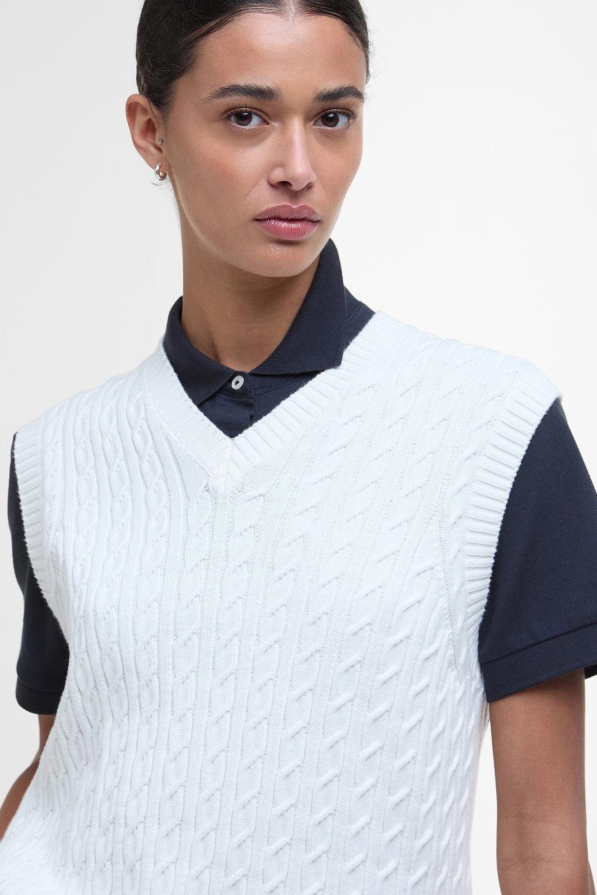 Hartland Knitted Sleeveless Jumper - Cloud - Image 5