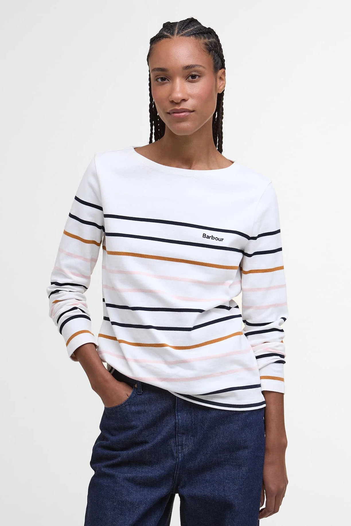 Hawkins Striped Long Sleeve T-Shirt - Cloud Stripe - Image 2