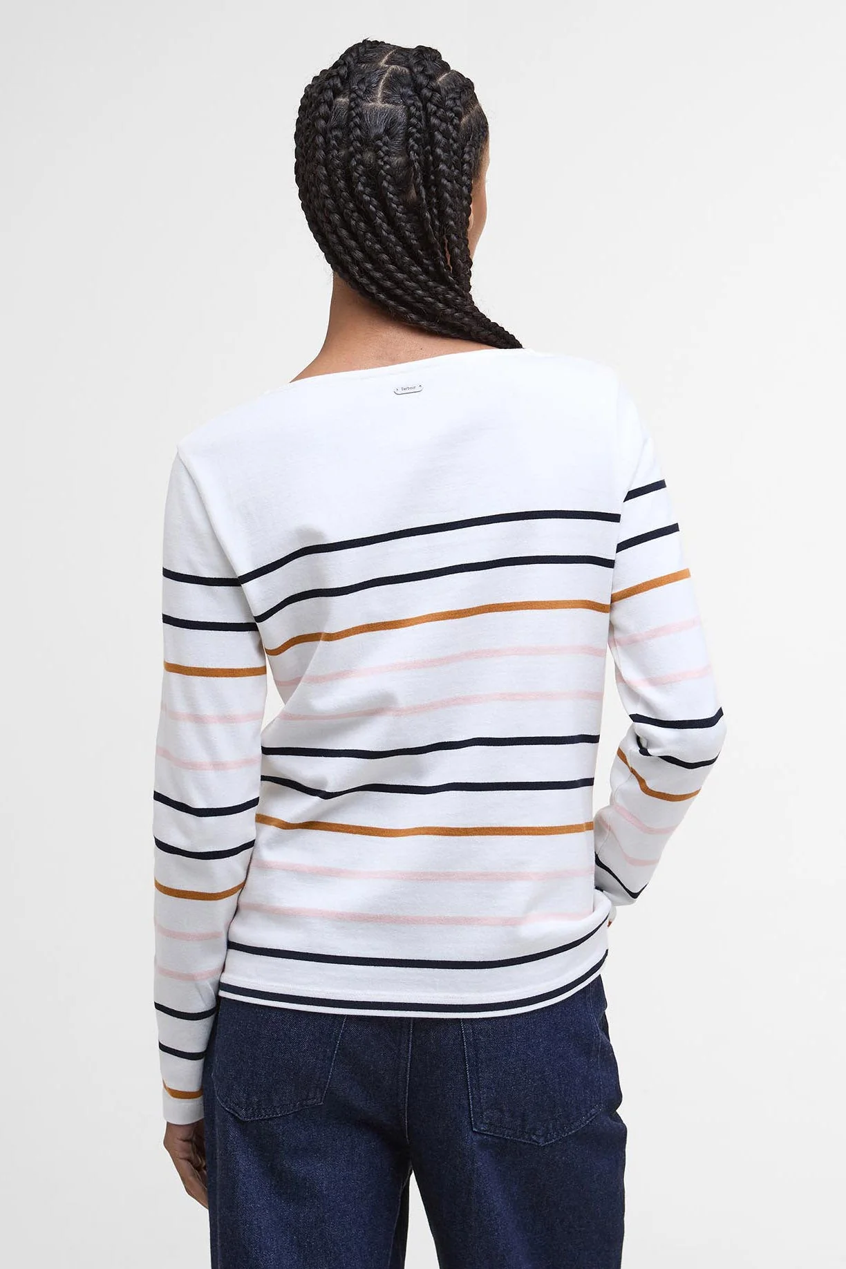 Hawkins Striped Long Sleeve T-Shirt - Cloud Stripe - Image 3