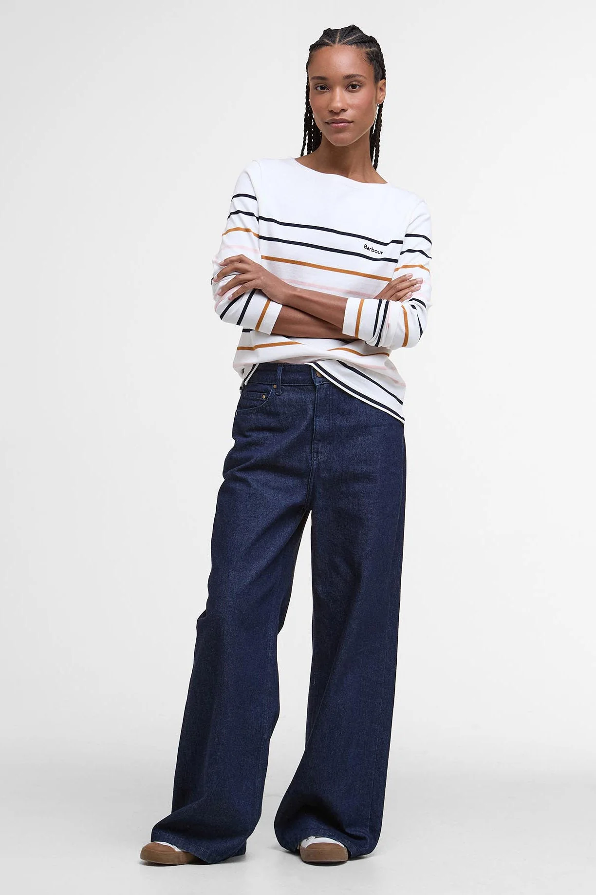 Hawkins Striped Long Sleeve T-Shirt - Cloud Stripe - Image 6