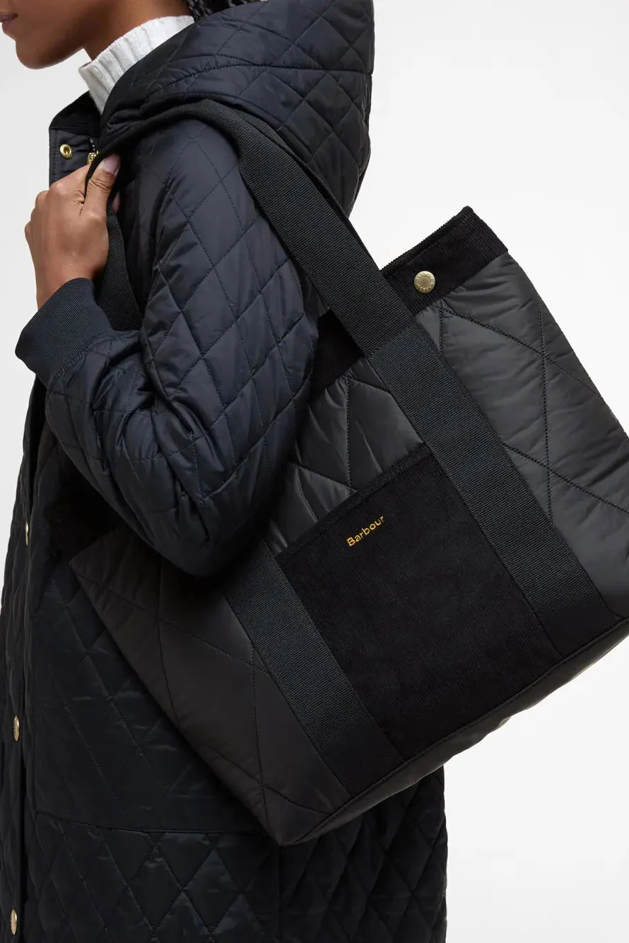 Healy Quilted Tote Bag - Black/Ancient