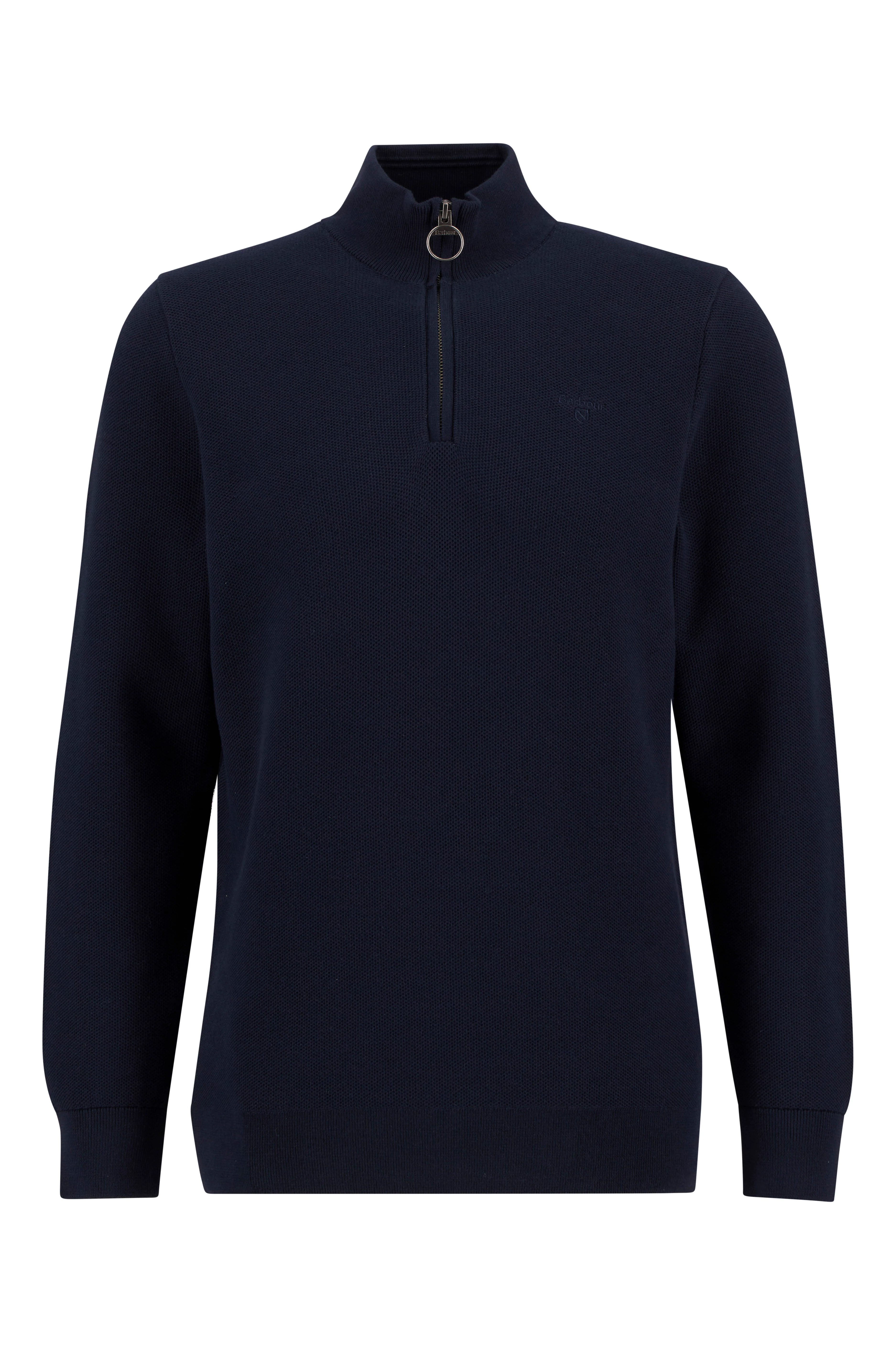 Honeycomb Half Zip Knitted Jumper - Navy
