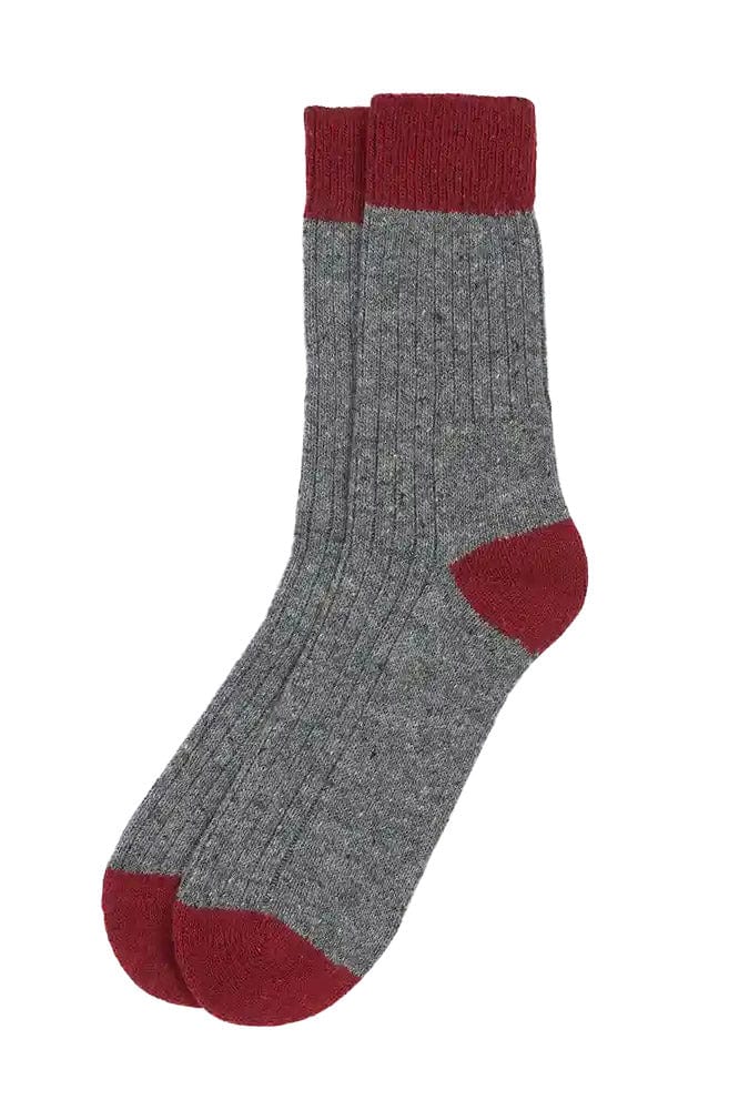 Houghton Socks - Mid Grey/Red