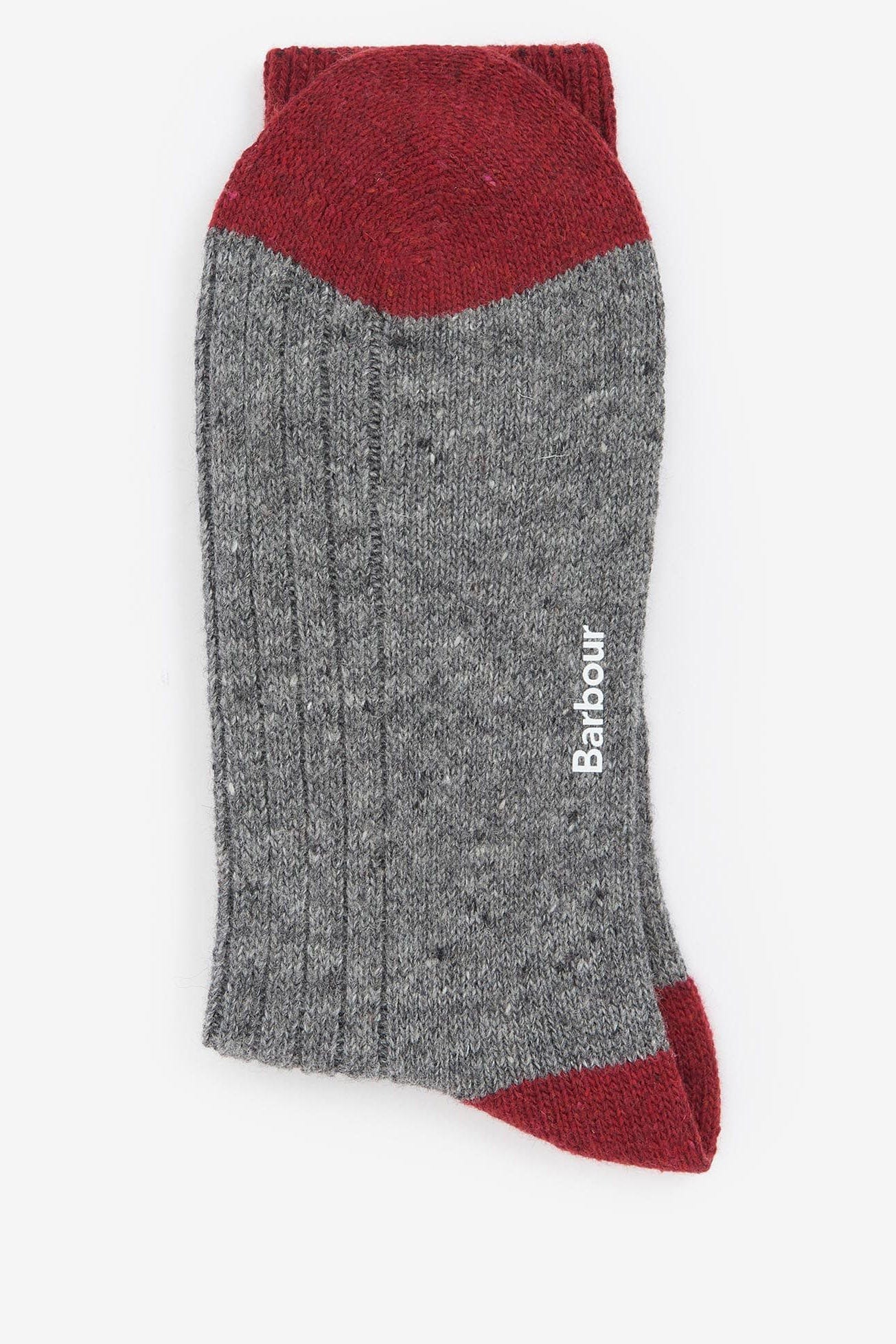 Houghton Socks - Mid Grey/Red - Image 3