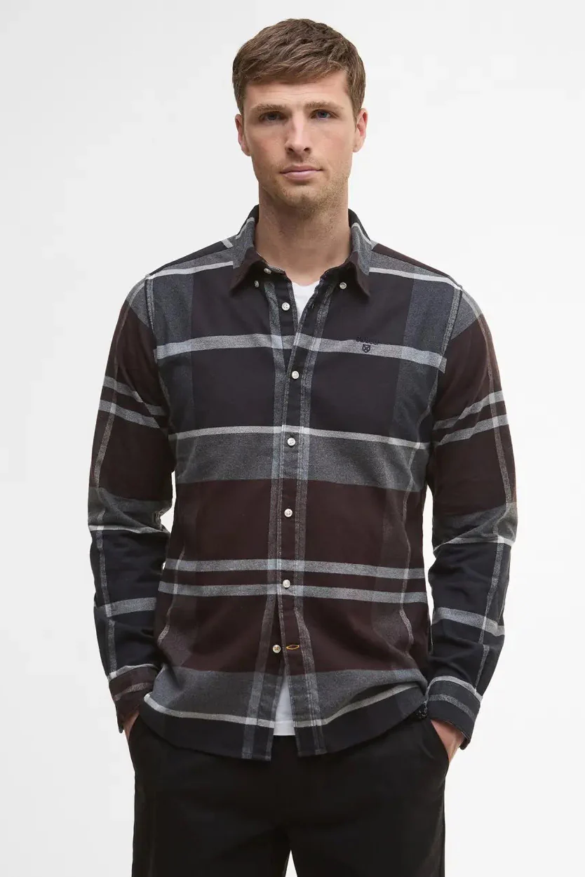 Iceloch Tailored Brushed Cotton Shirt - Midnight Oak Tartan - Image 2