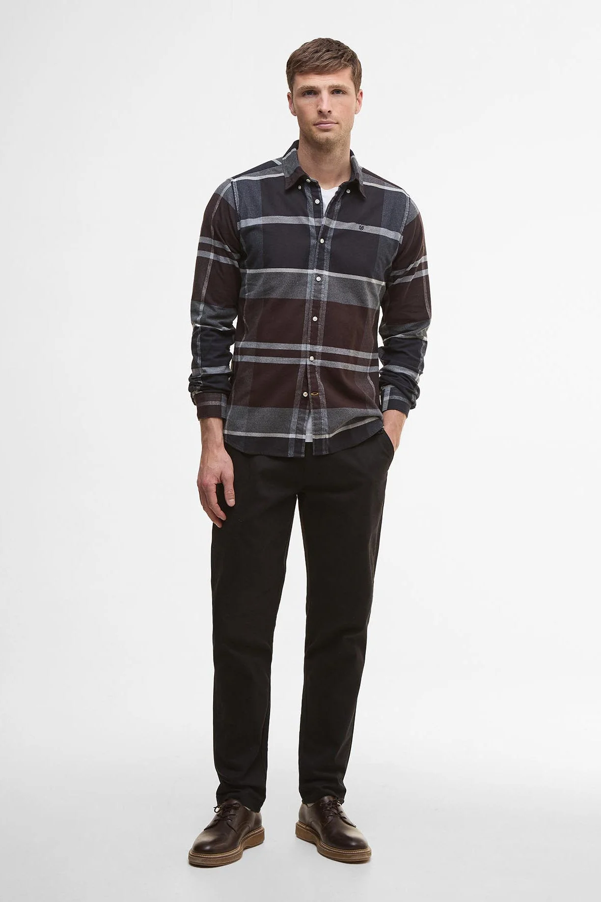Iceloch Tailored Brushed Cotton Shirt - Midnight Oak Tartan - Image 4