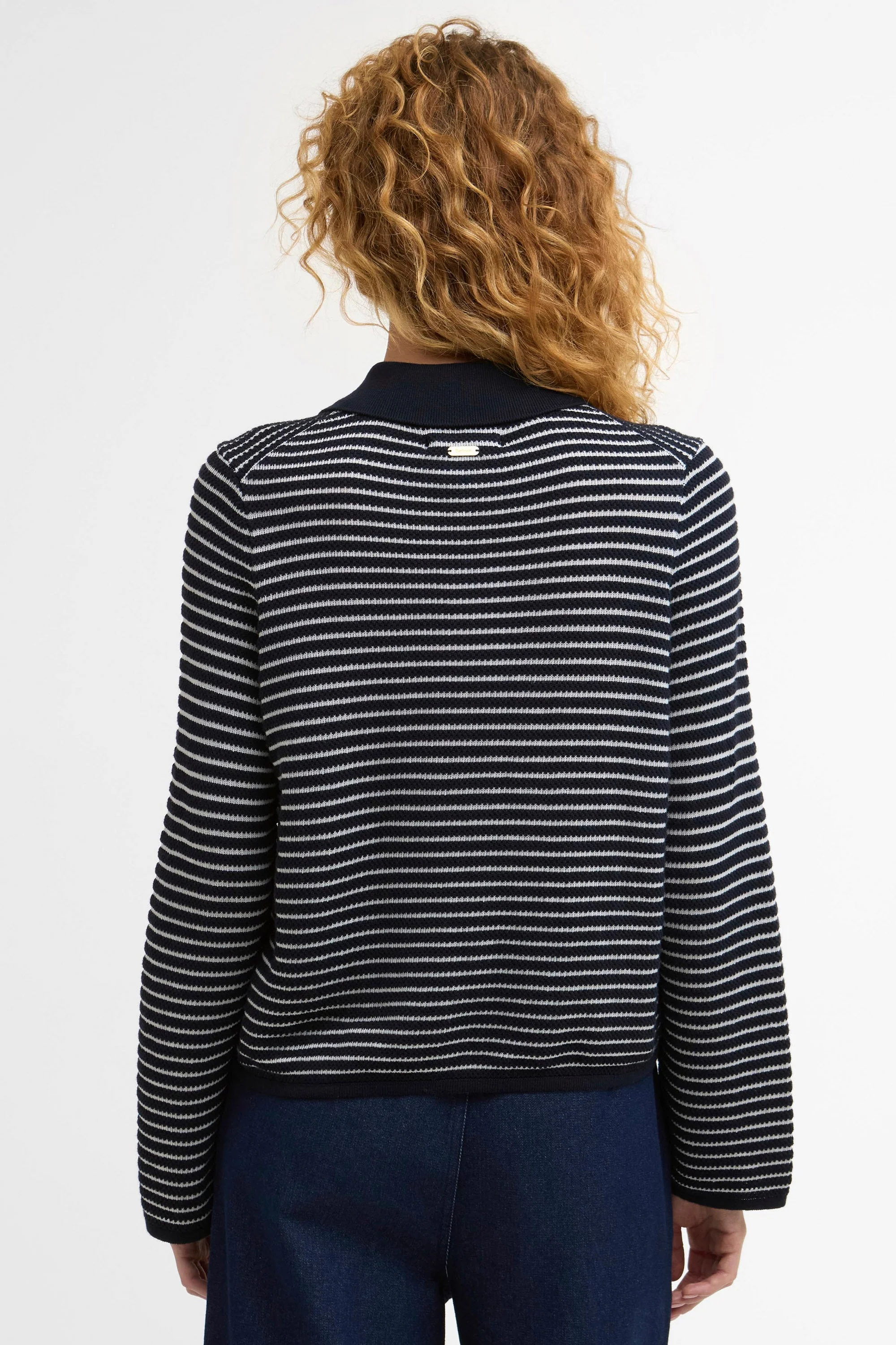 Inez Knitted Jumper - Dark Navy Stripe - Image 3
