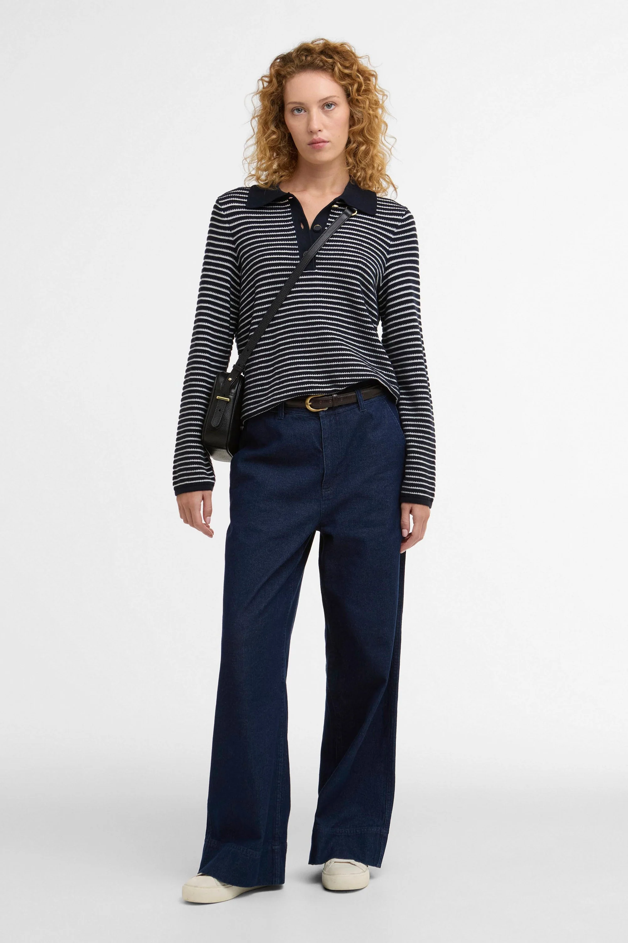 Inez Knitted Jumper - Dark Navy Stripe - Image 6