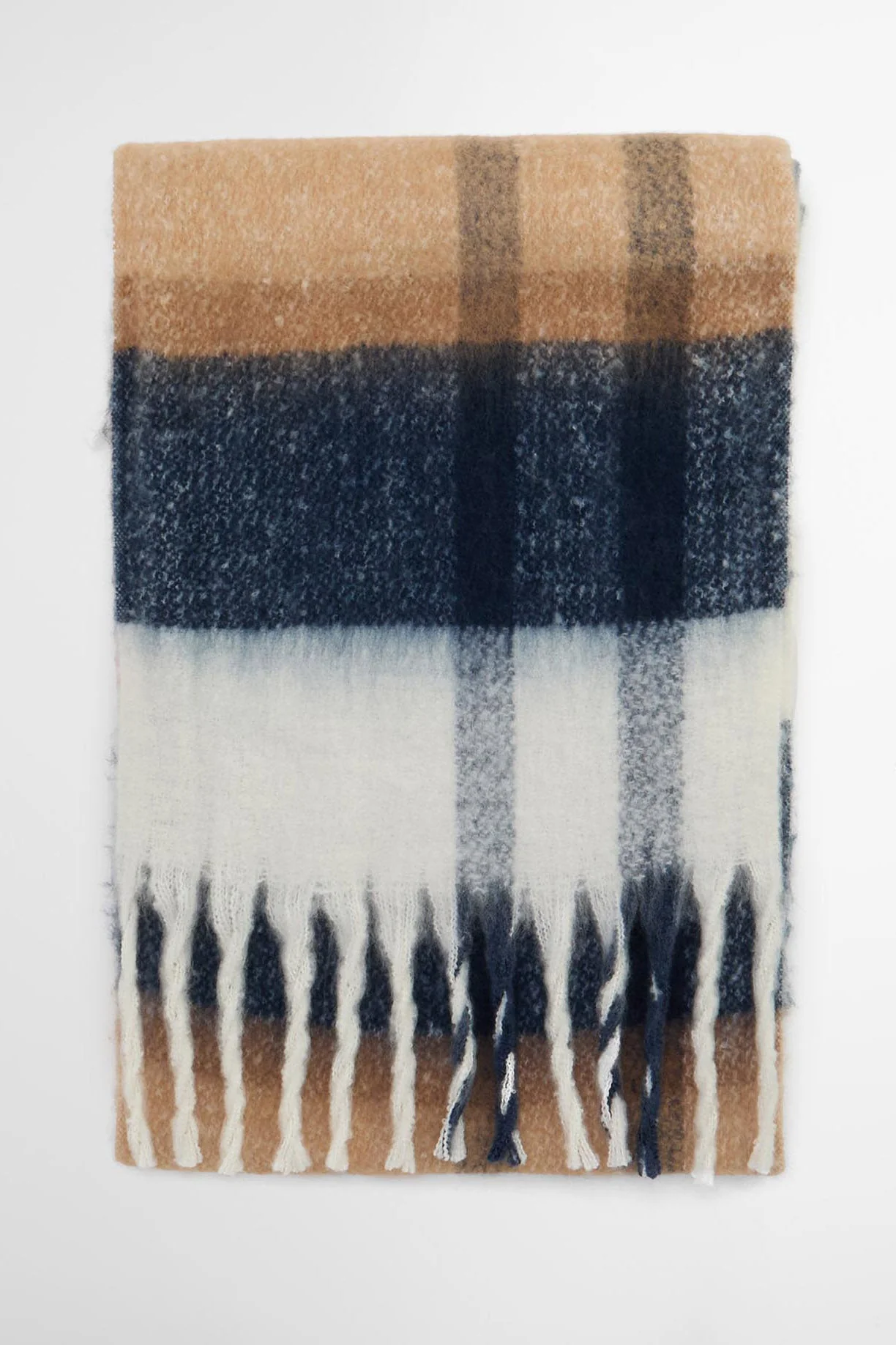 Isla Tartan Boucle Scarf - Hessian Tartan