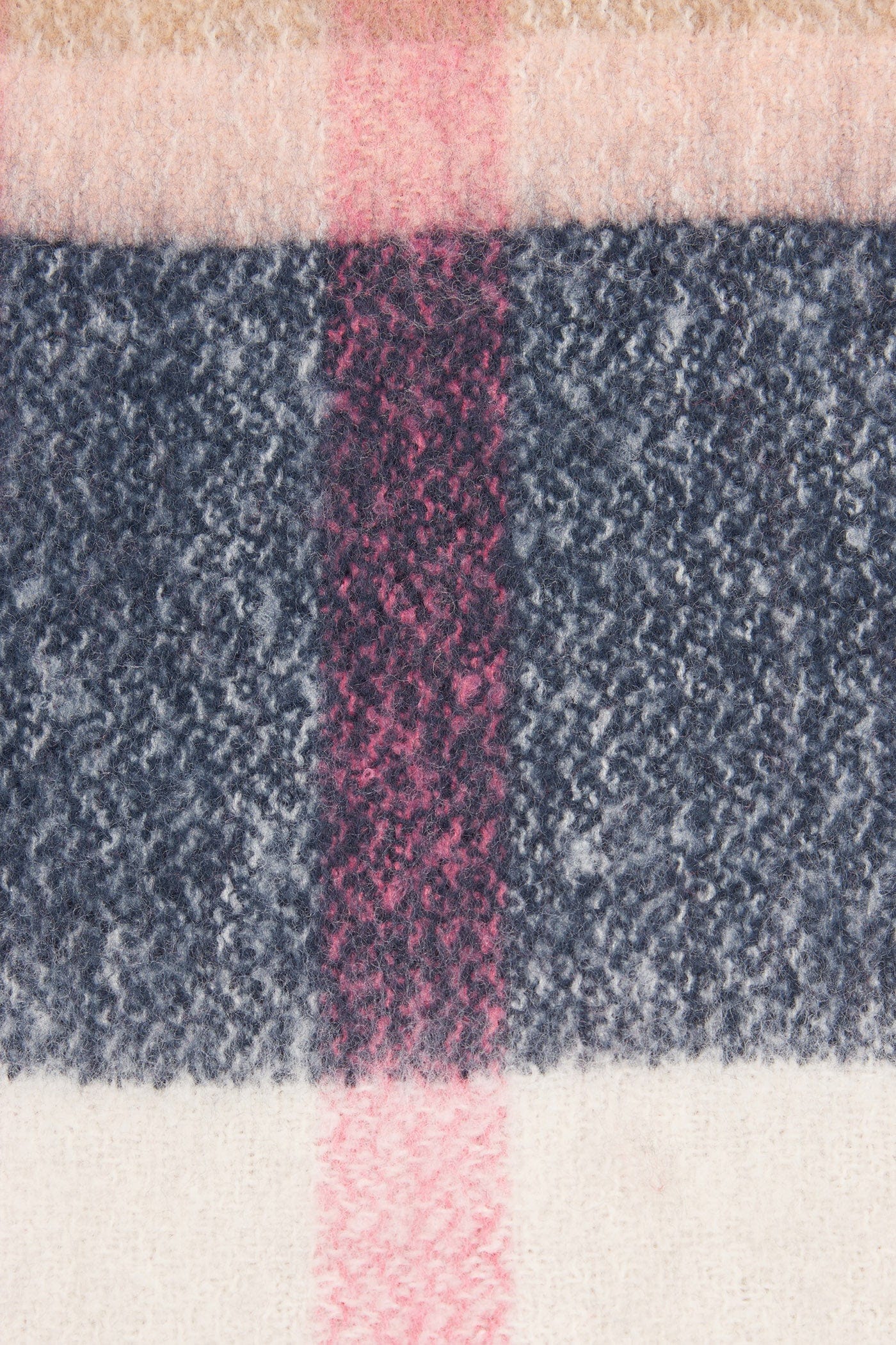 Isla Tartan Boucle Scarf - Pink/Grey - Image 5