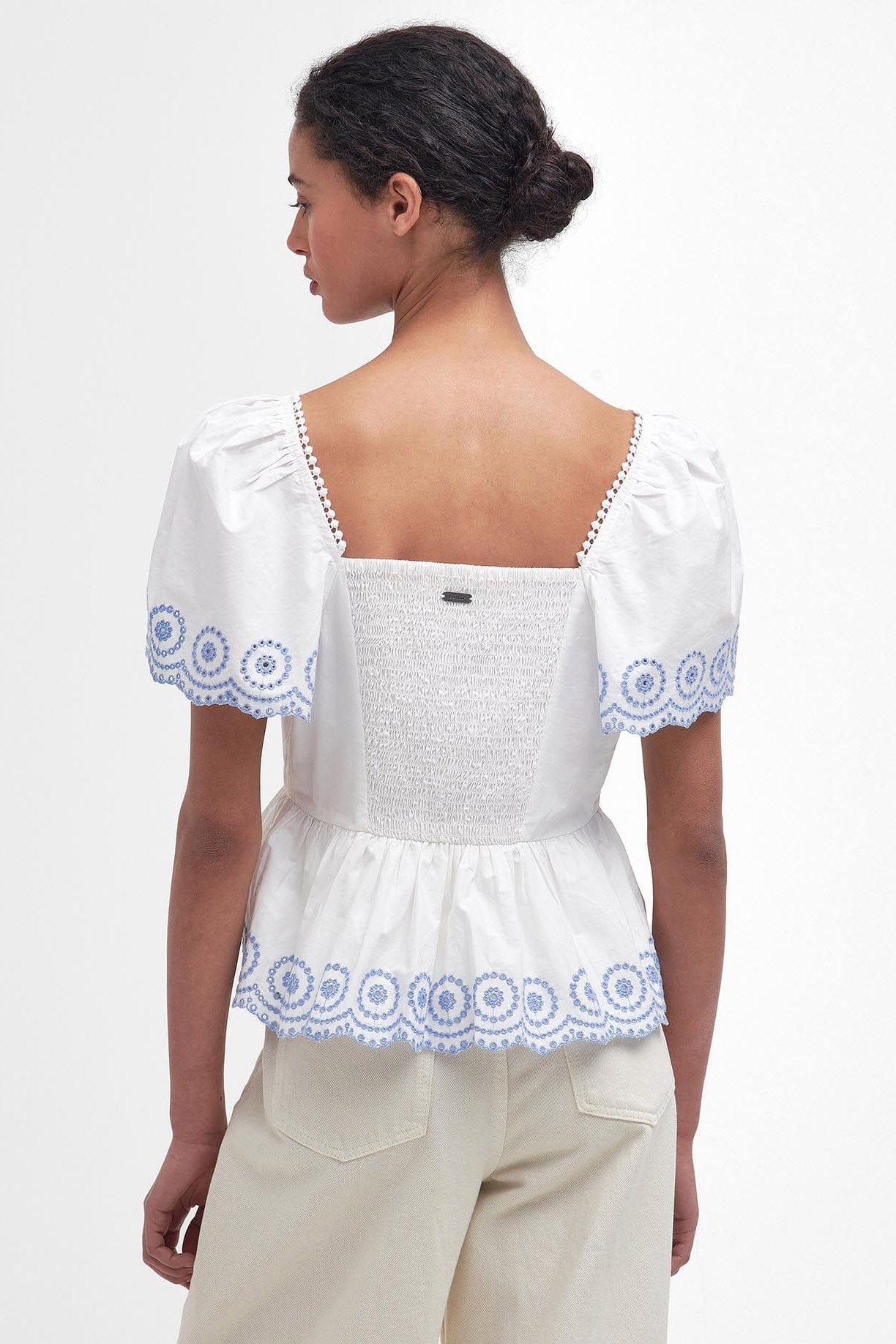 Joy Peplum Blouse - Classic White - Image 3