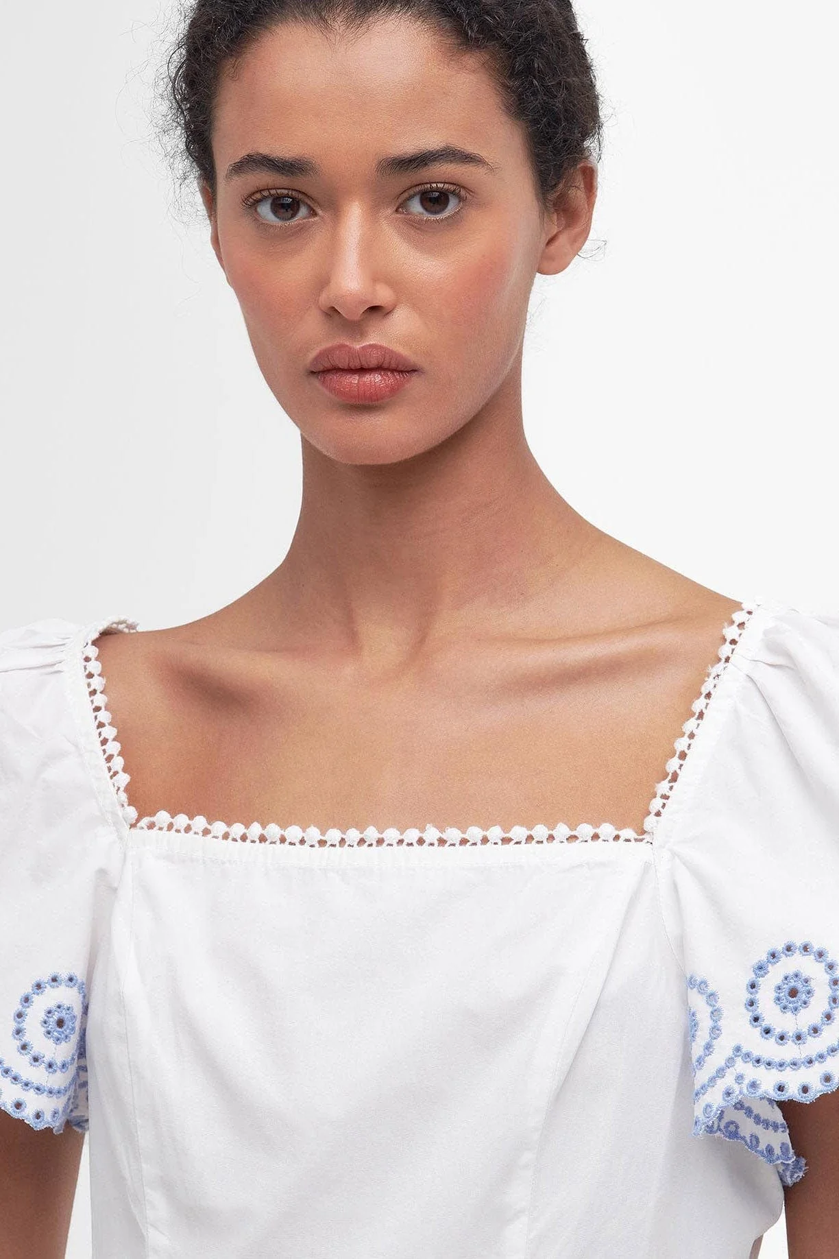 Joy Peplum Blouse - Classic White - Image 4