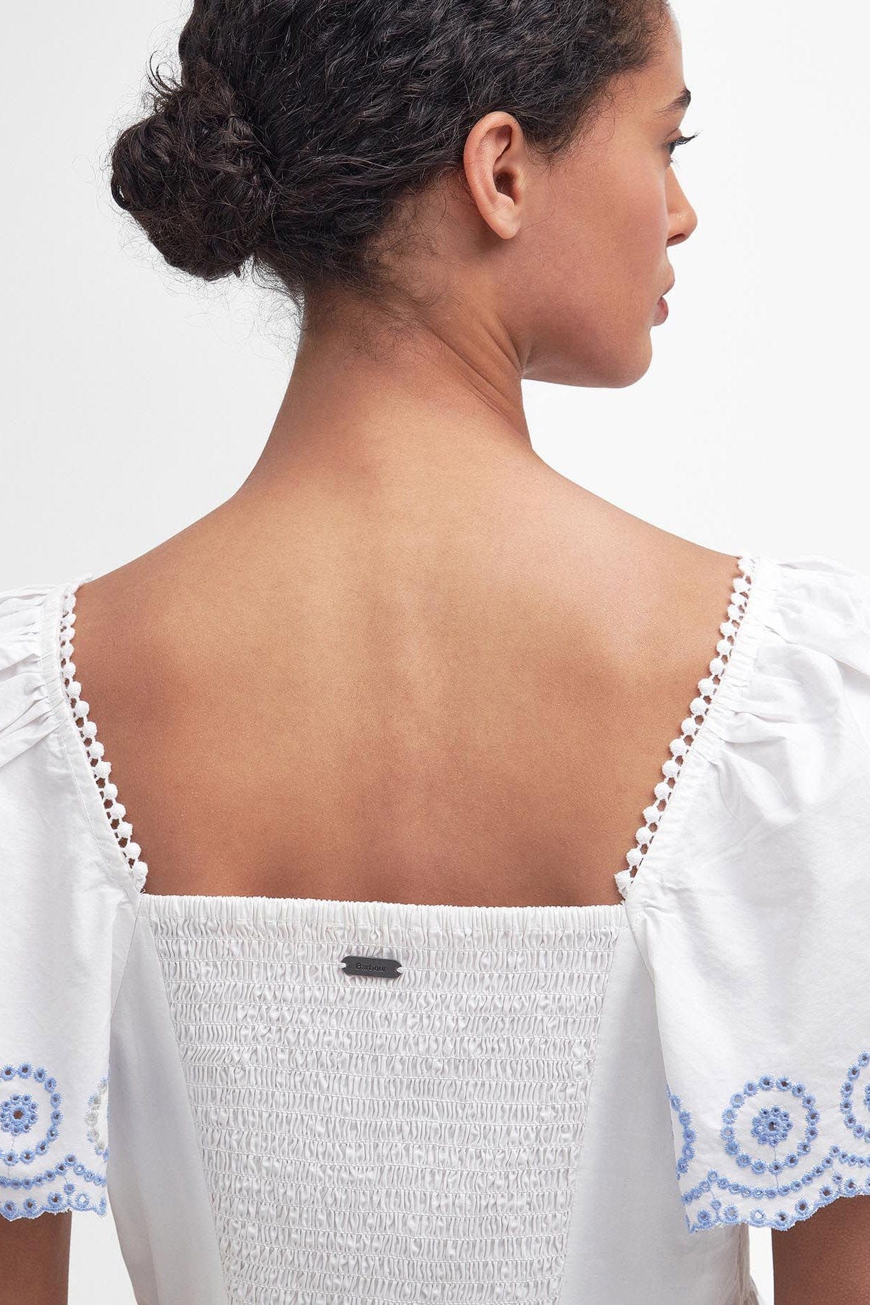 Joy Peplum Blouse - Classic White - Image 6